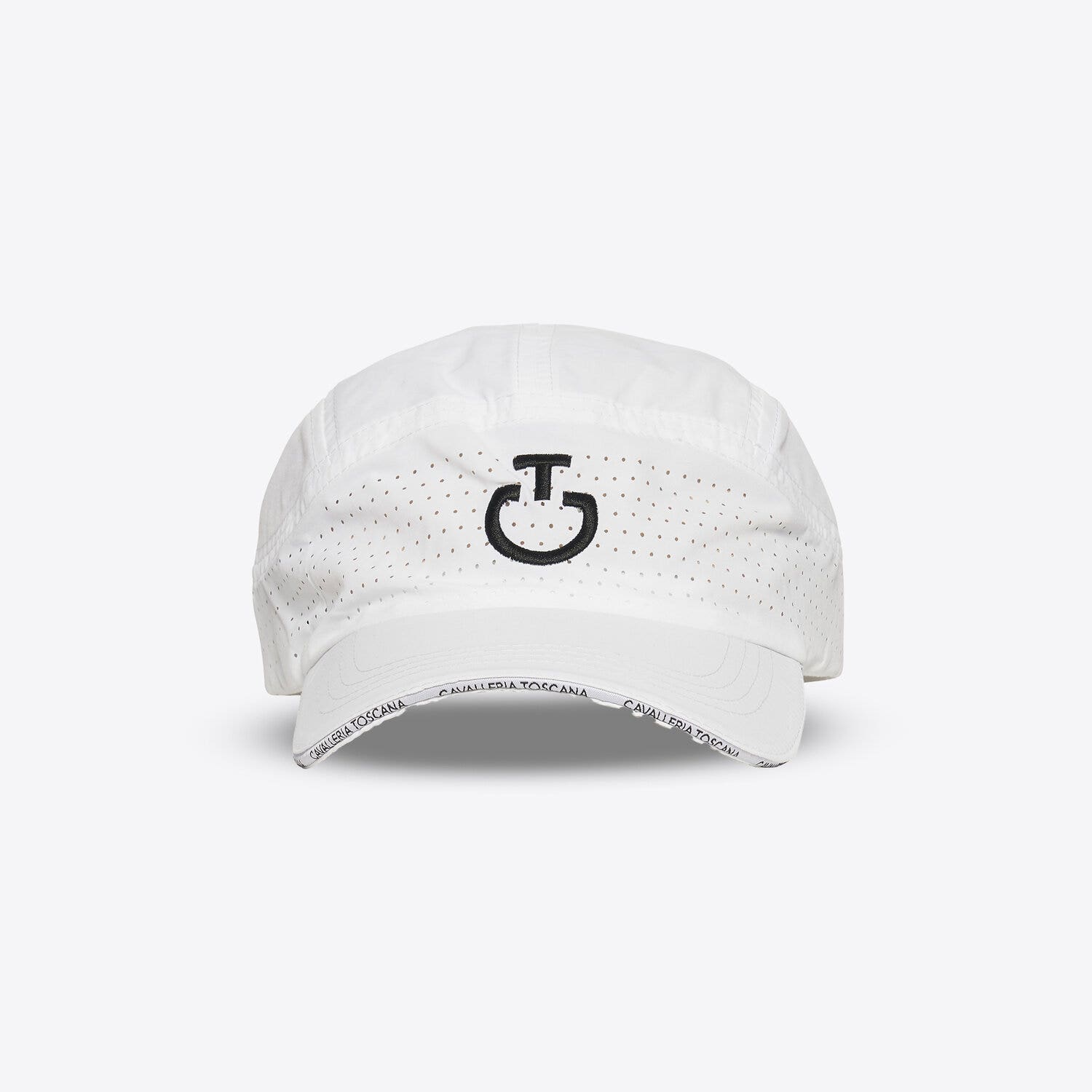 Cavalleria Toscana Nylon cap with a perforated panel and embroidered logo WHITE-1
