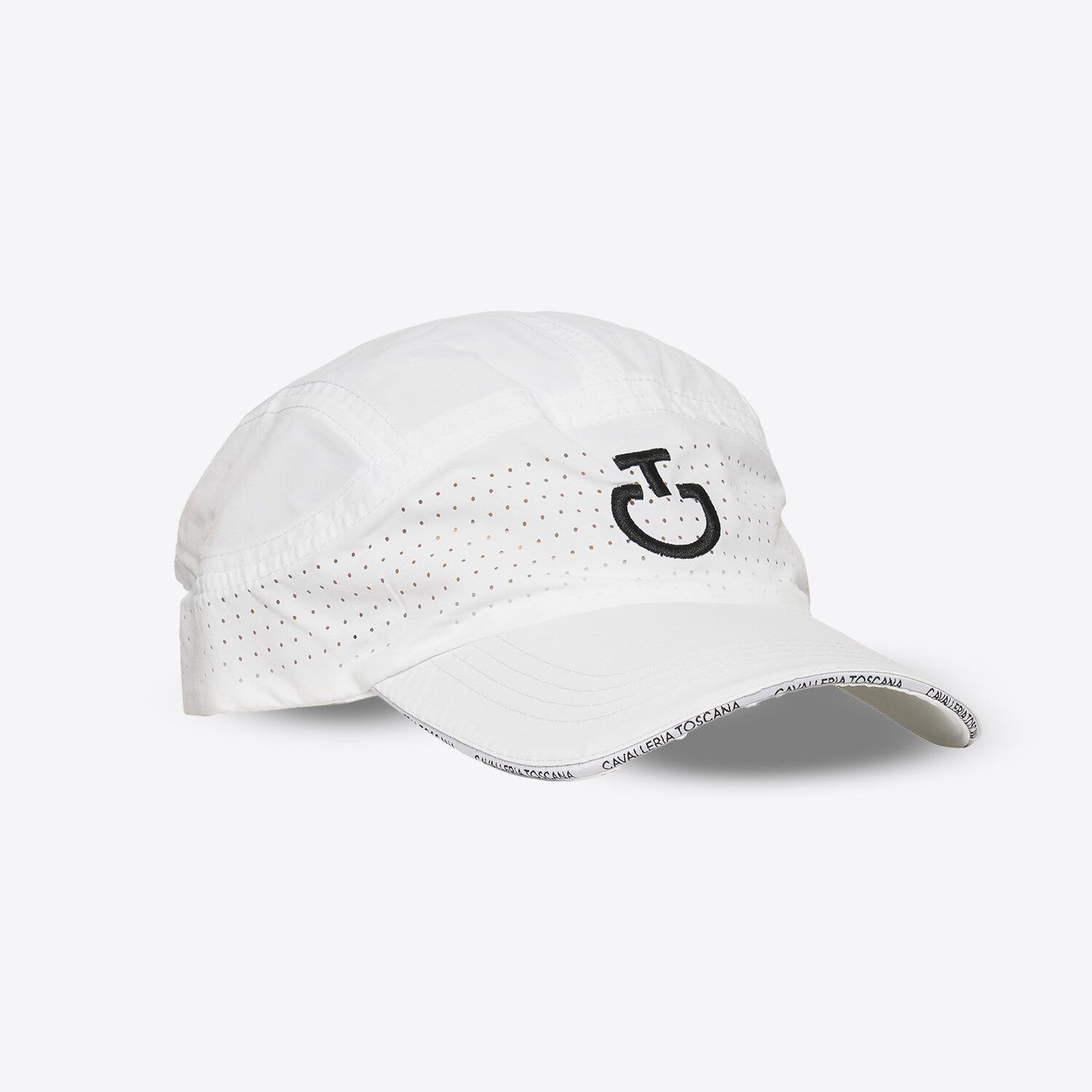 Cavalleria Toscana Nylon cap with a perforated panel and embroidered logo WHITE-2