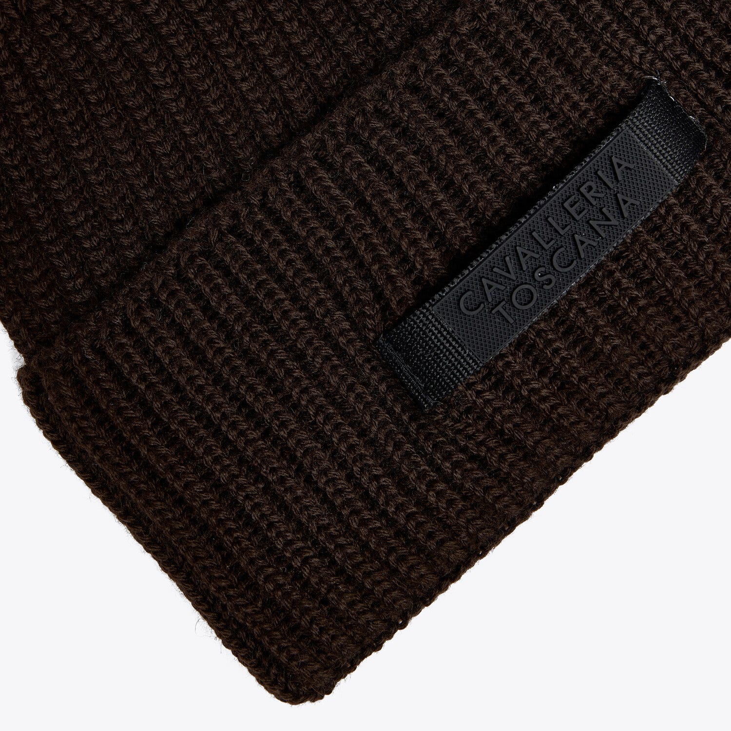 Cavalleria Toscana Merino wool beanie DARK CHOCOLATE-2
