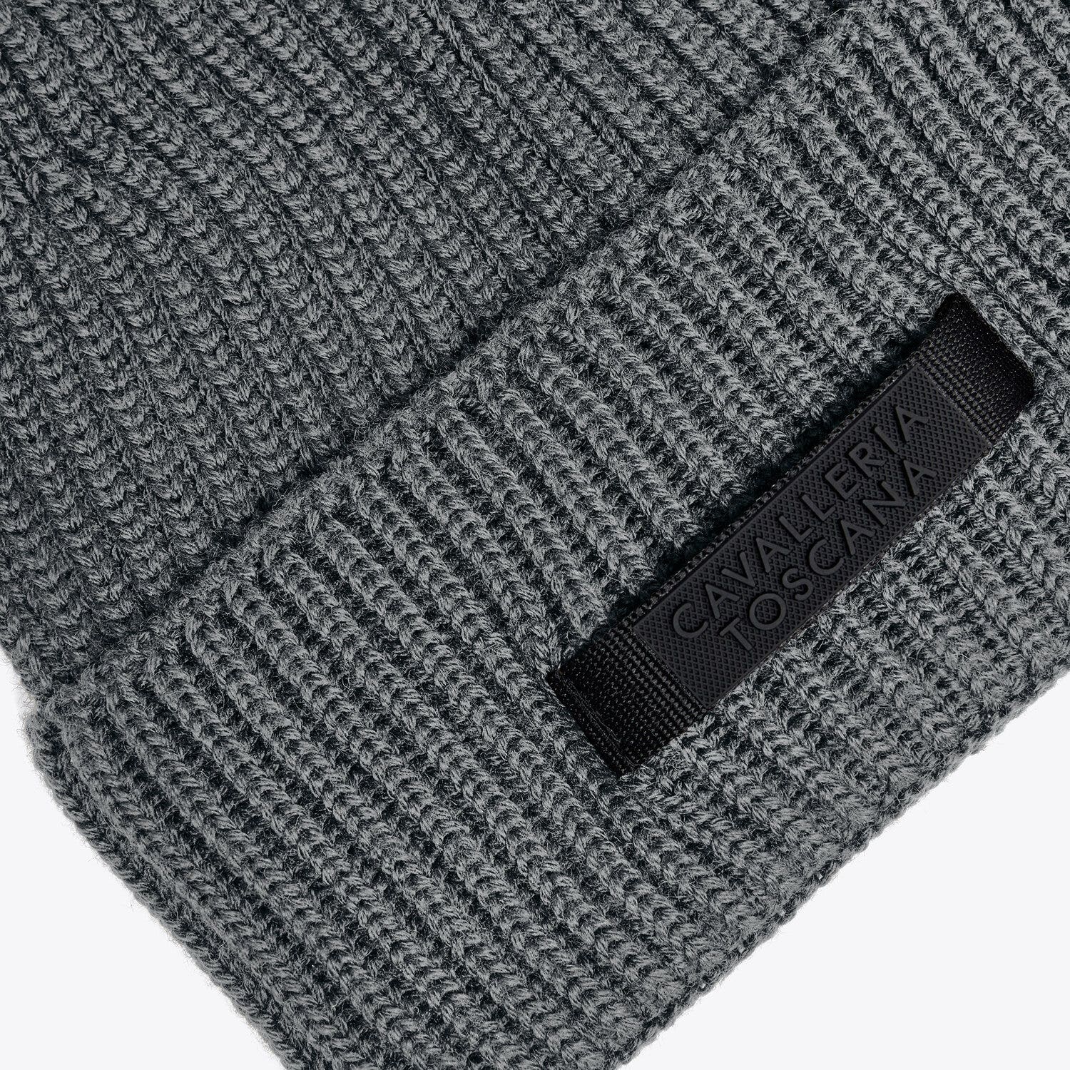 Cavalleria Toscana Merino wool beanie IRON GREY-2