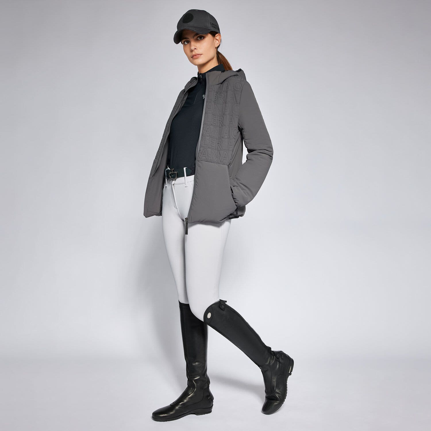 Cavalleria Toscana CT Silicone Patch Baseball Cap ANTHRACITE GREY-1