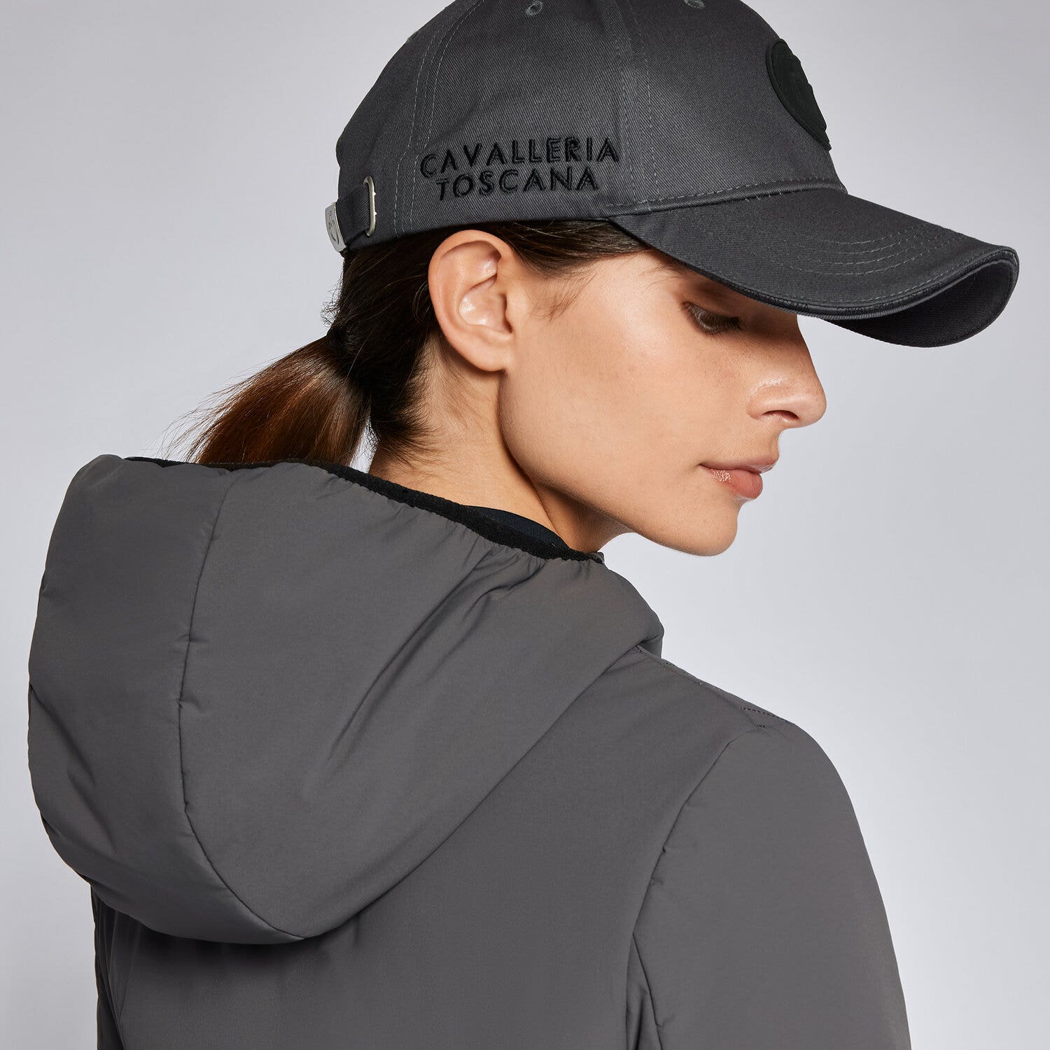 Cavalleria Toscana CT Silicone Patch Baseball Cap ANTHRACITE GREY-3