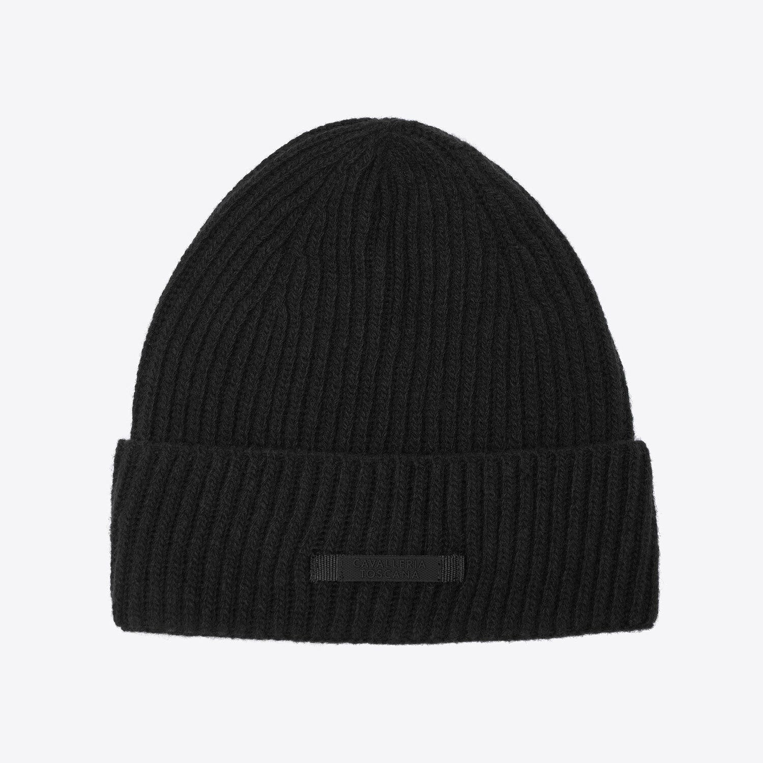 Cavalleria Toscana Merino wool beanie BLACK-1