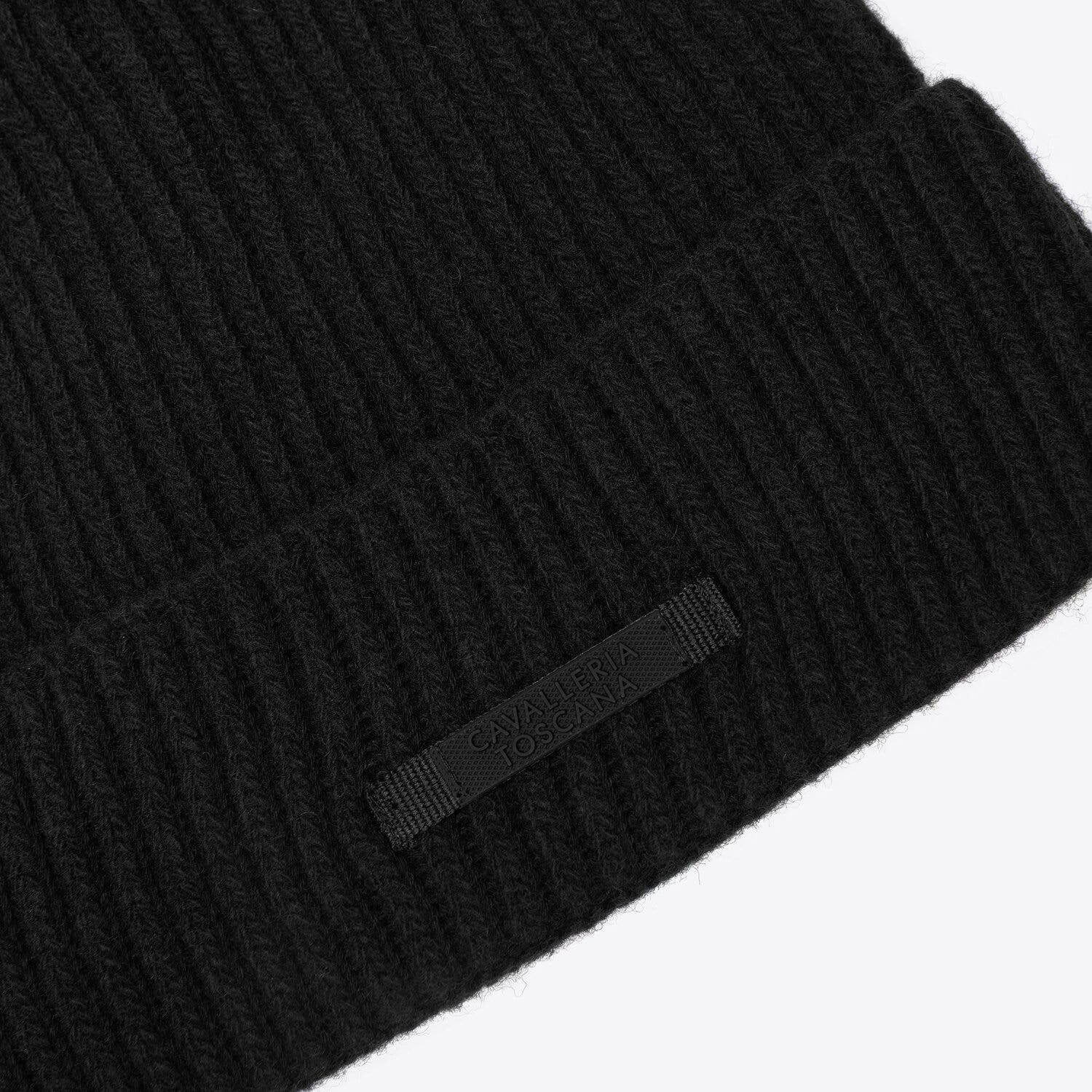 Cavalleria Toscana Merino wool beanie BLACK-3