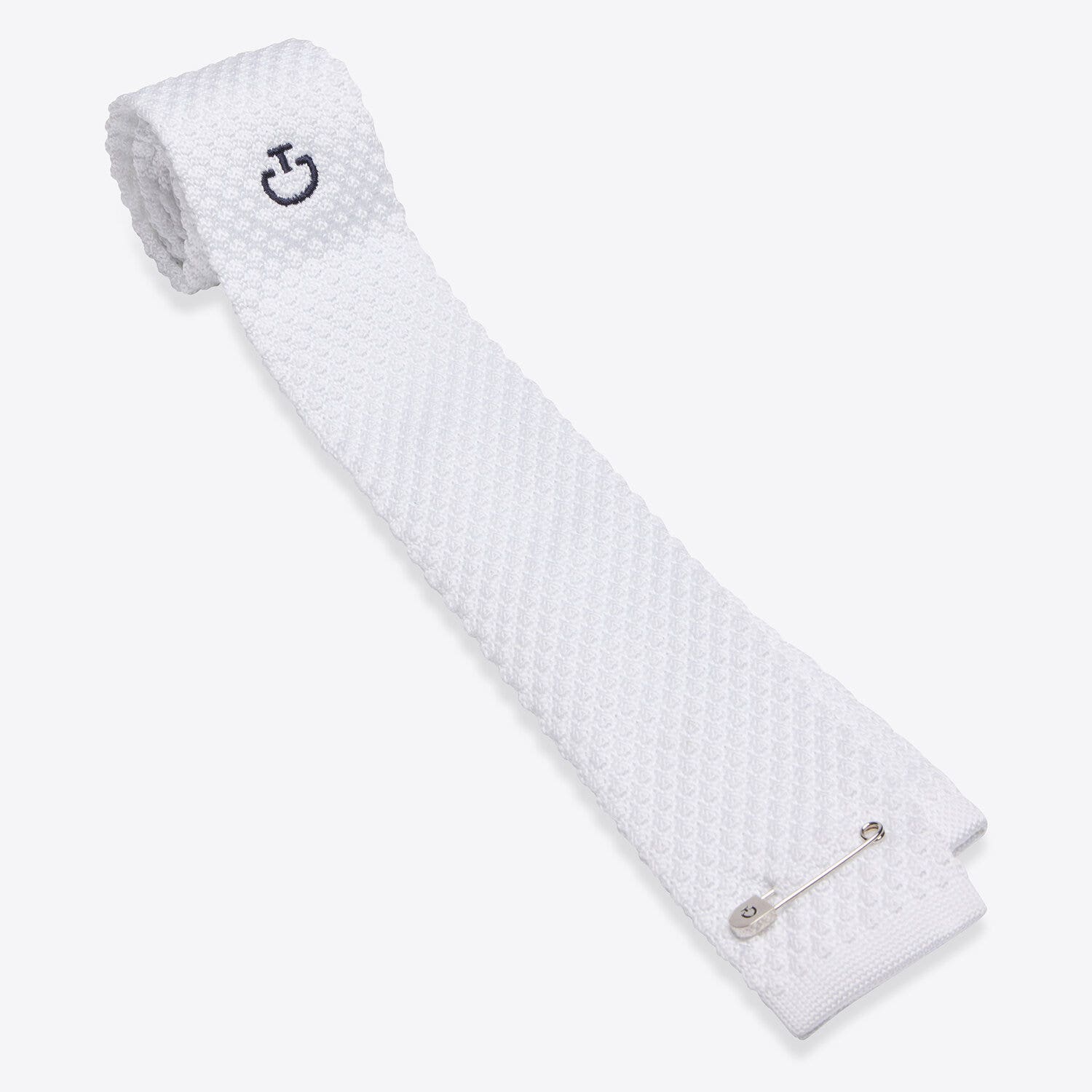 Cavalleria Toscana Cavalleria Toscana Tricot tie with logo WHITE-1