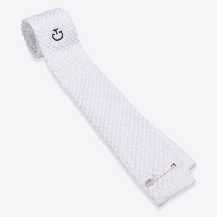 Cavalleria Toscana Cravatta Cavalleria Toscana con fermacravatta WHITE-1