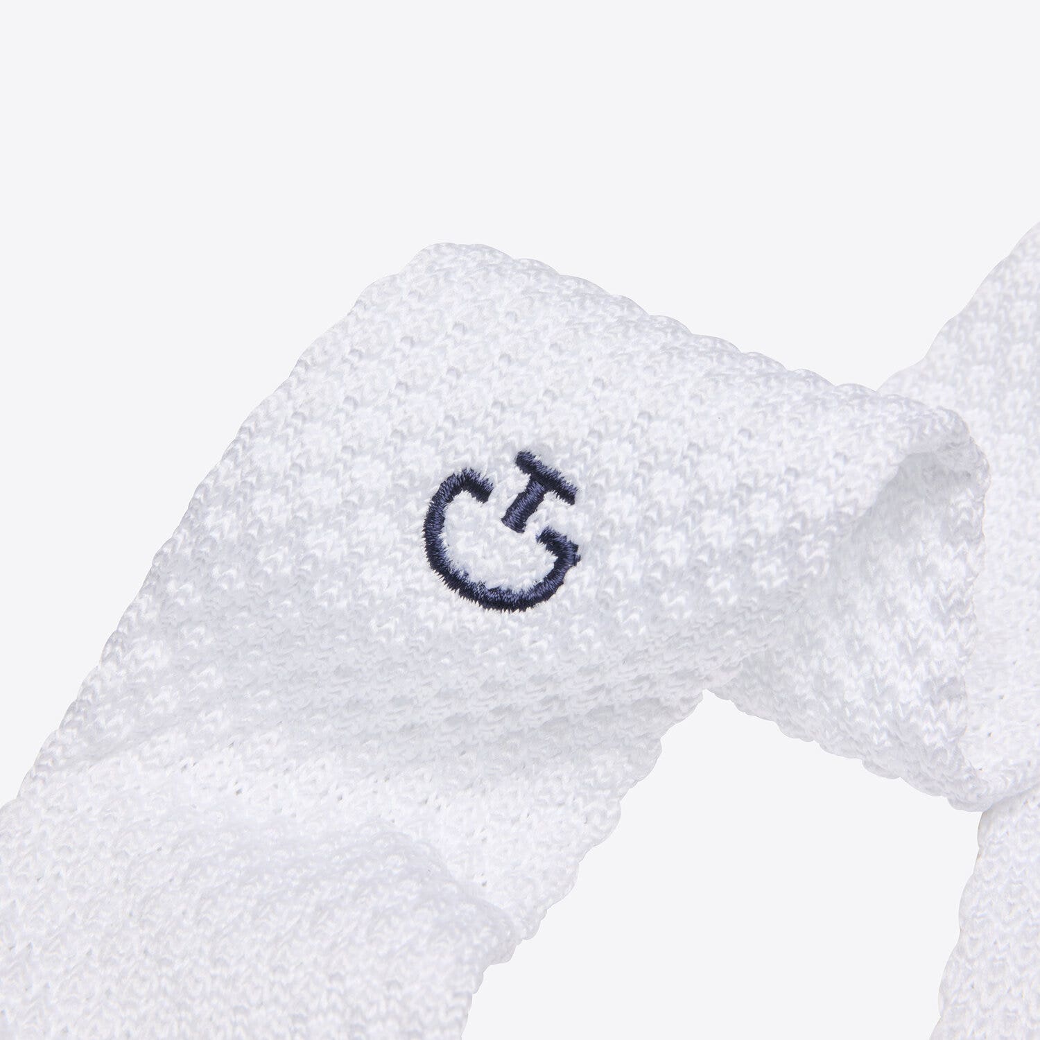 Cavalleria Toscana Cavalleria Toscana Tricot tie with logo WHITE-3