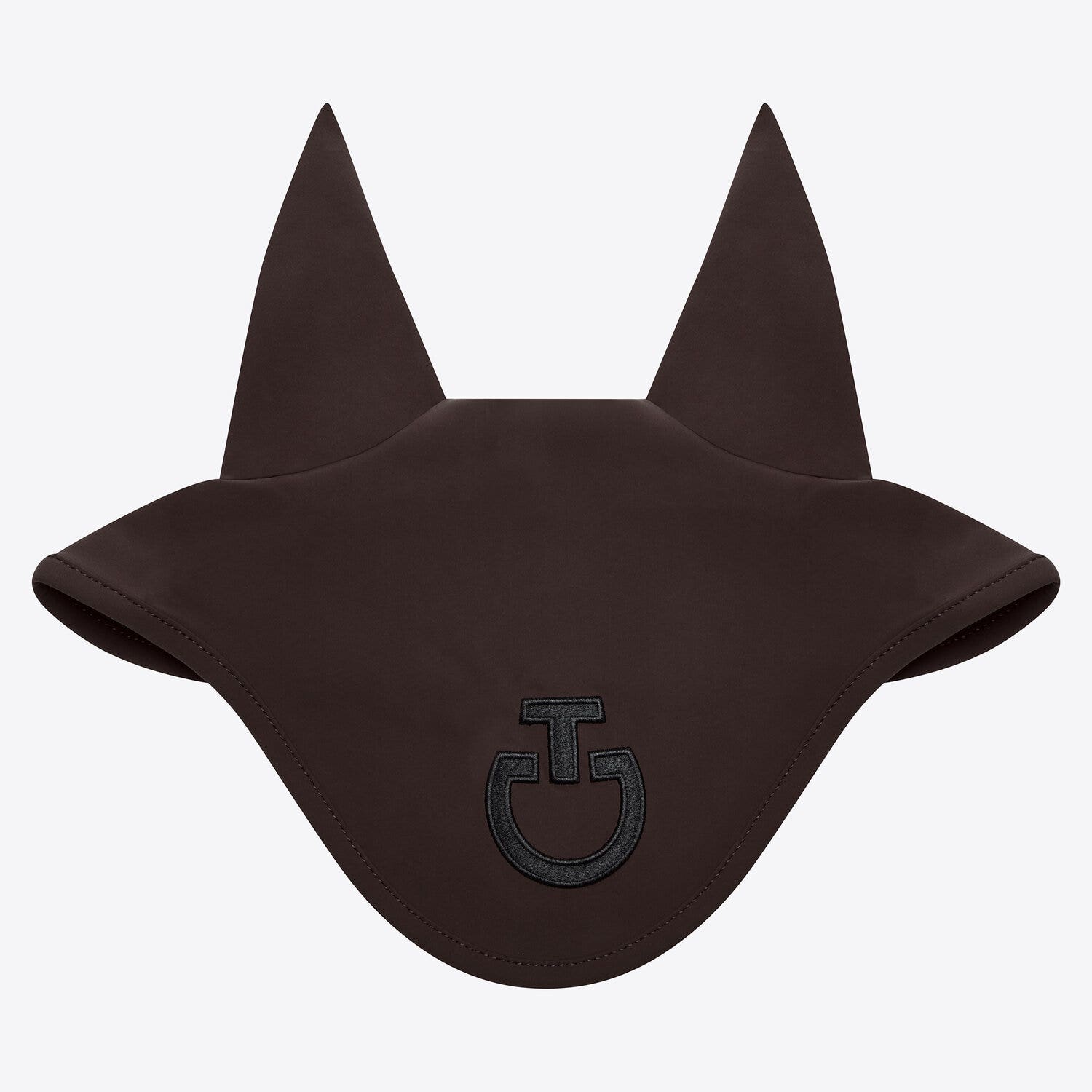 Cavalleria Toscana Lightweight jersey horse ear bonnet ESPRESSO-1