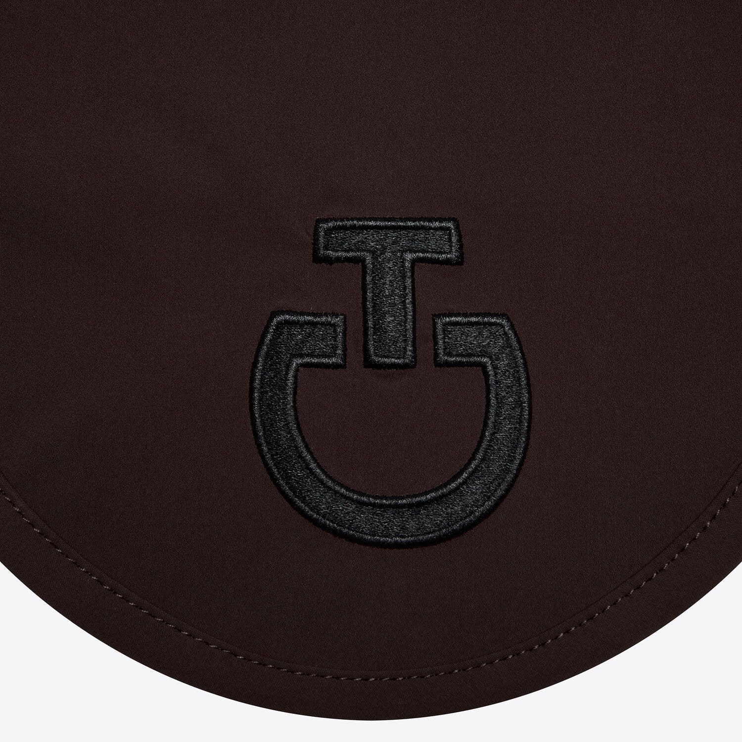 Cavalleria Toscana Lightweight jersey horse ear bonnet ESPRESSO-2
