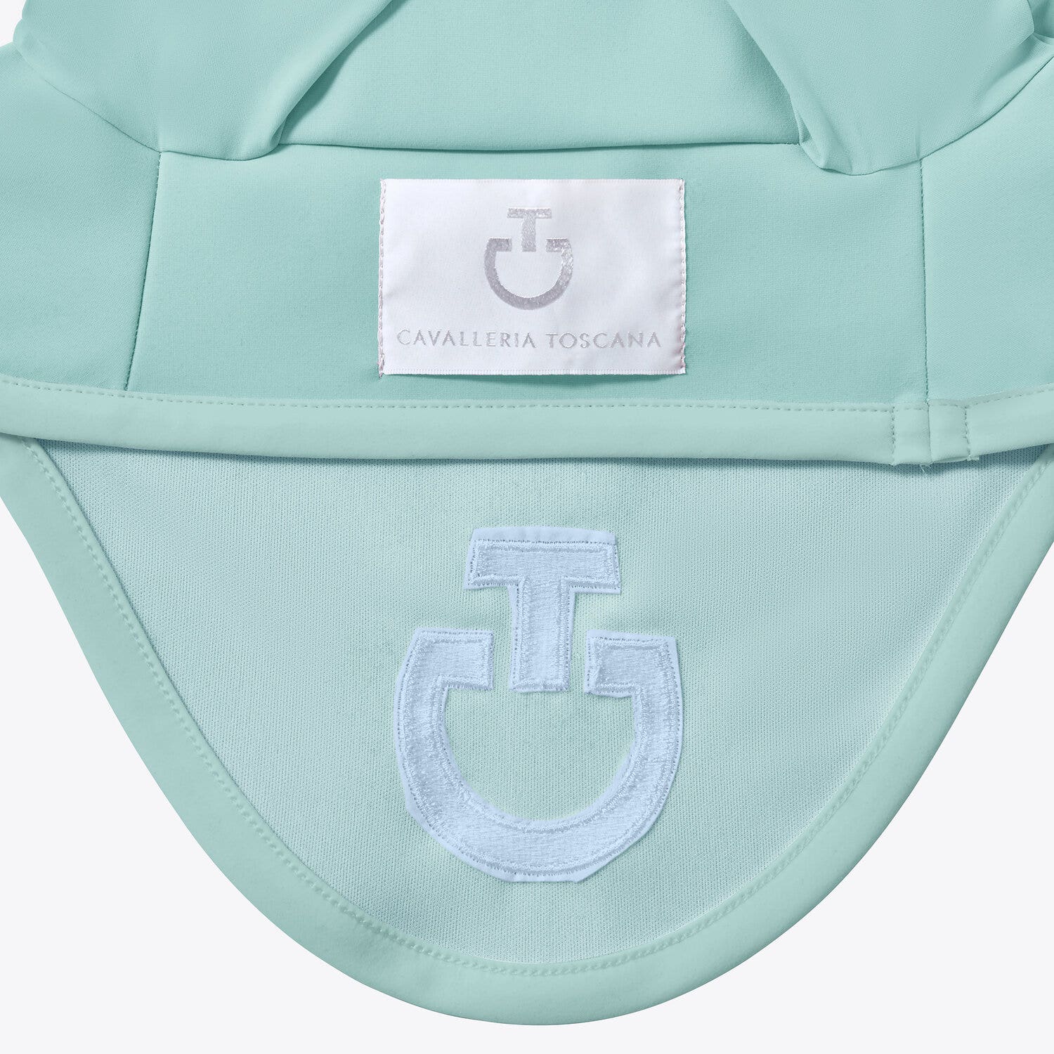 Cavalleria Toscana Cavalleria Toscana Lightweight Jersey Horse Earnet LIGHT TEAL GREEN/ BLUE FOG-2
