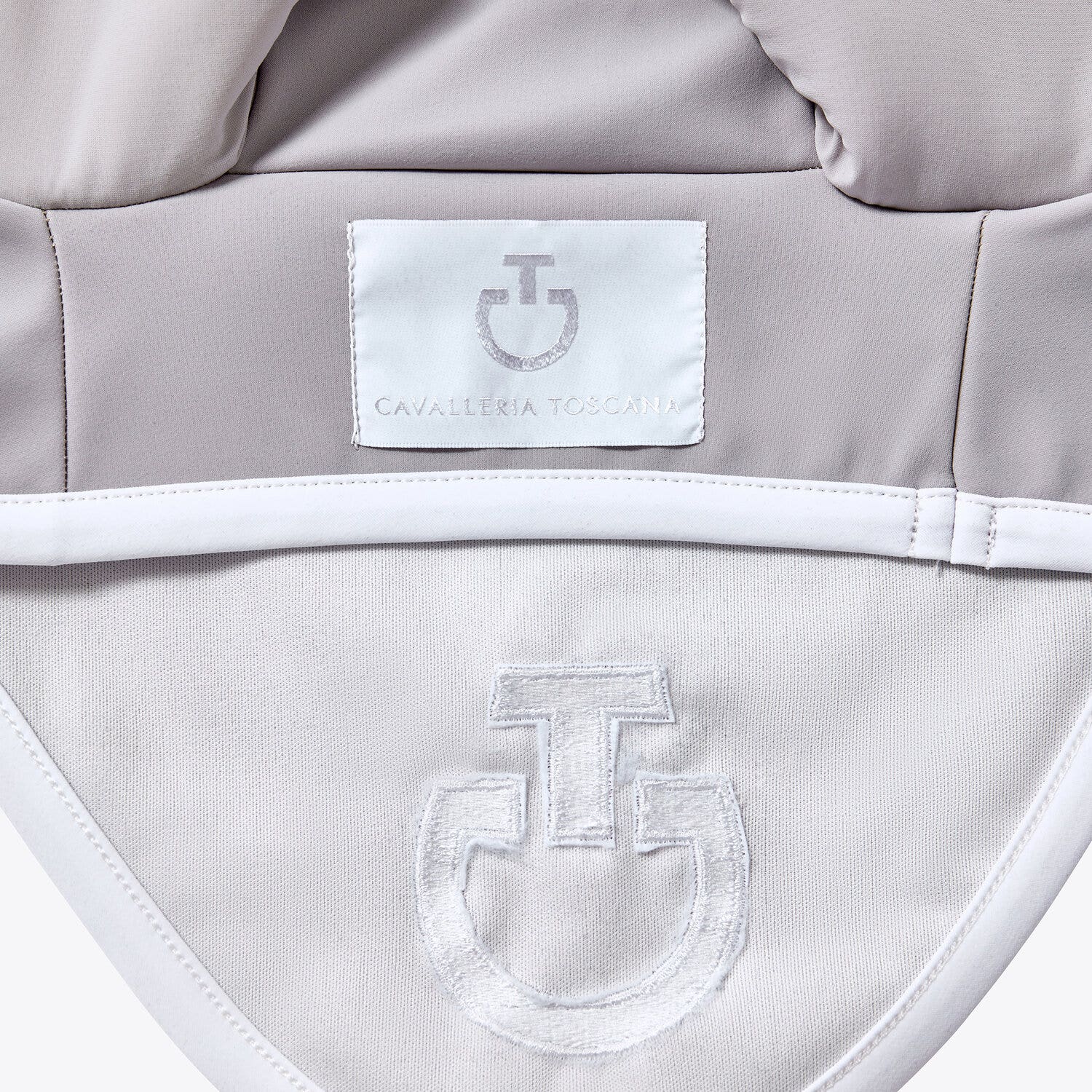 Cavalleria Toscana Jersey horse earnet LIGHT GREY/WHITE-2