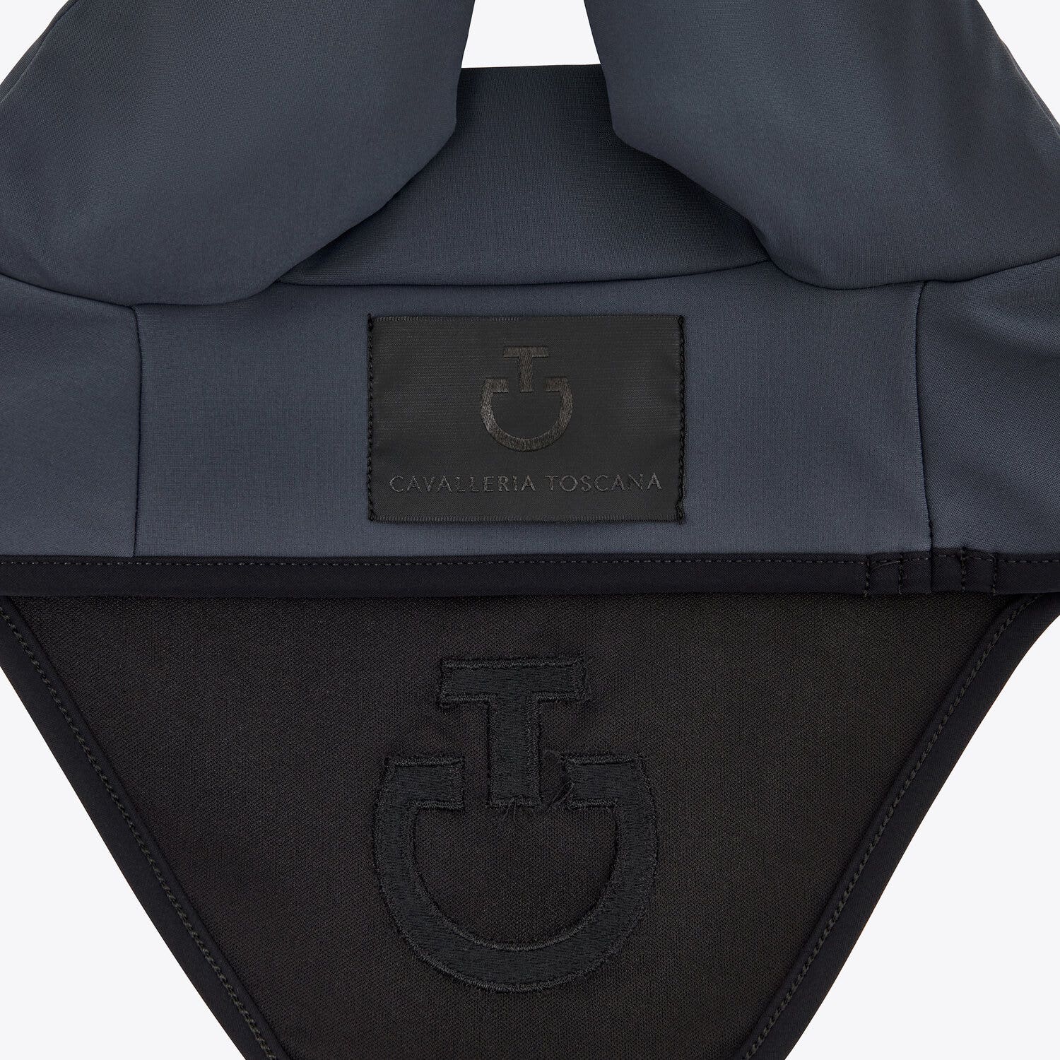 Cavalleria Toscana Lightweight jersey ear bonnet ANTHRACITE GREY/BLACK-2