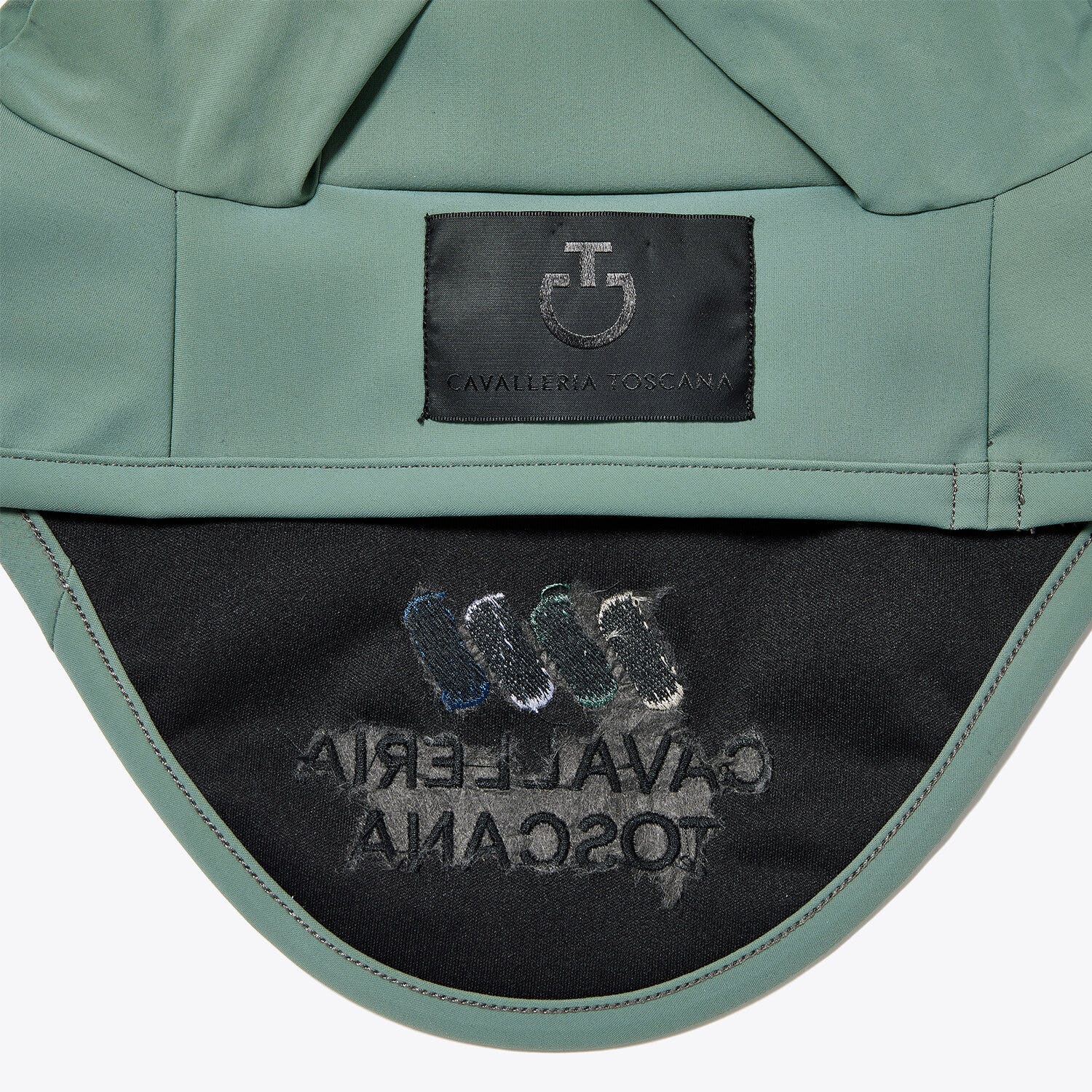 Cavalleria Toscana Lightweight jersey ear bonnet EMERALD GREY-2