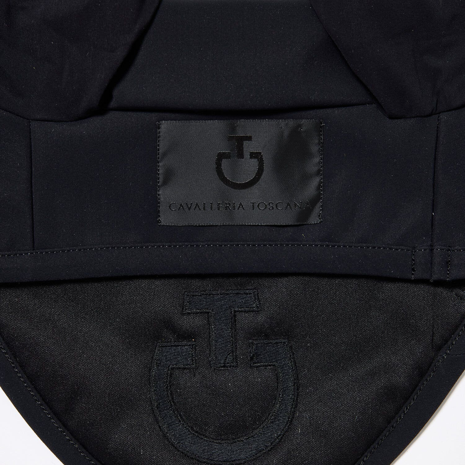 Cavalleria Toscana Jersey and mesh ear bonnet BLACK / ACID GREEN-2