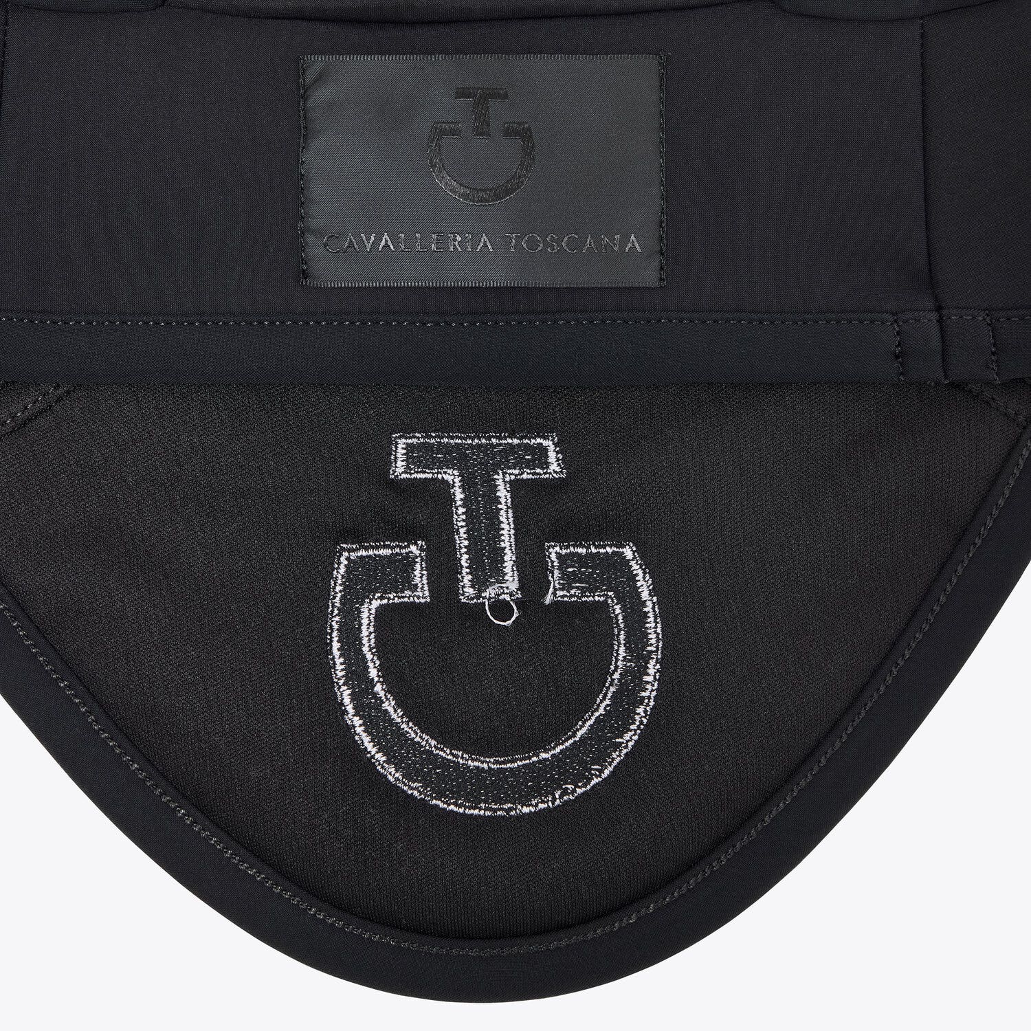 Cavalleria Toscana Jersey and mesh ear bonnet BLACK-3