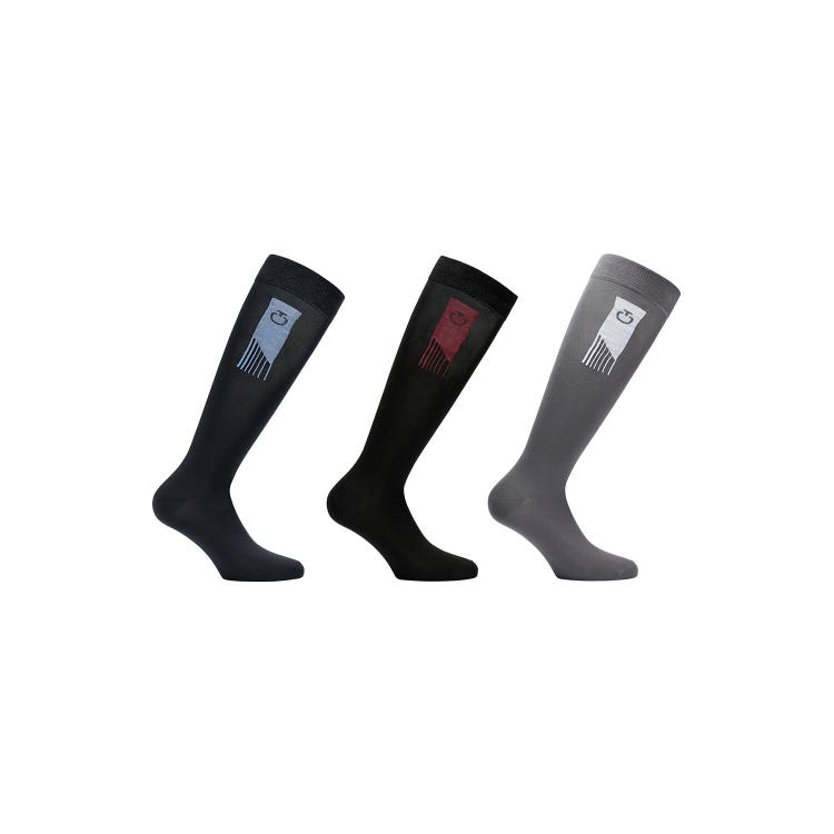 Cavalleria Toscana Jacquard Logo 3-Pack Socks
