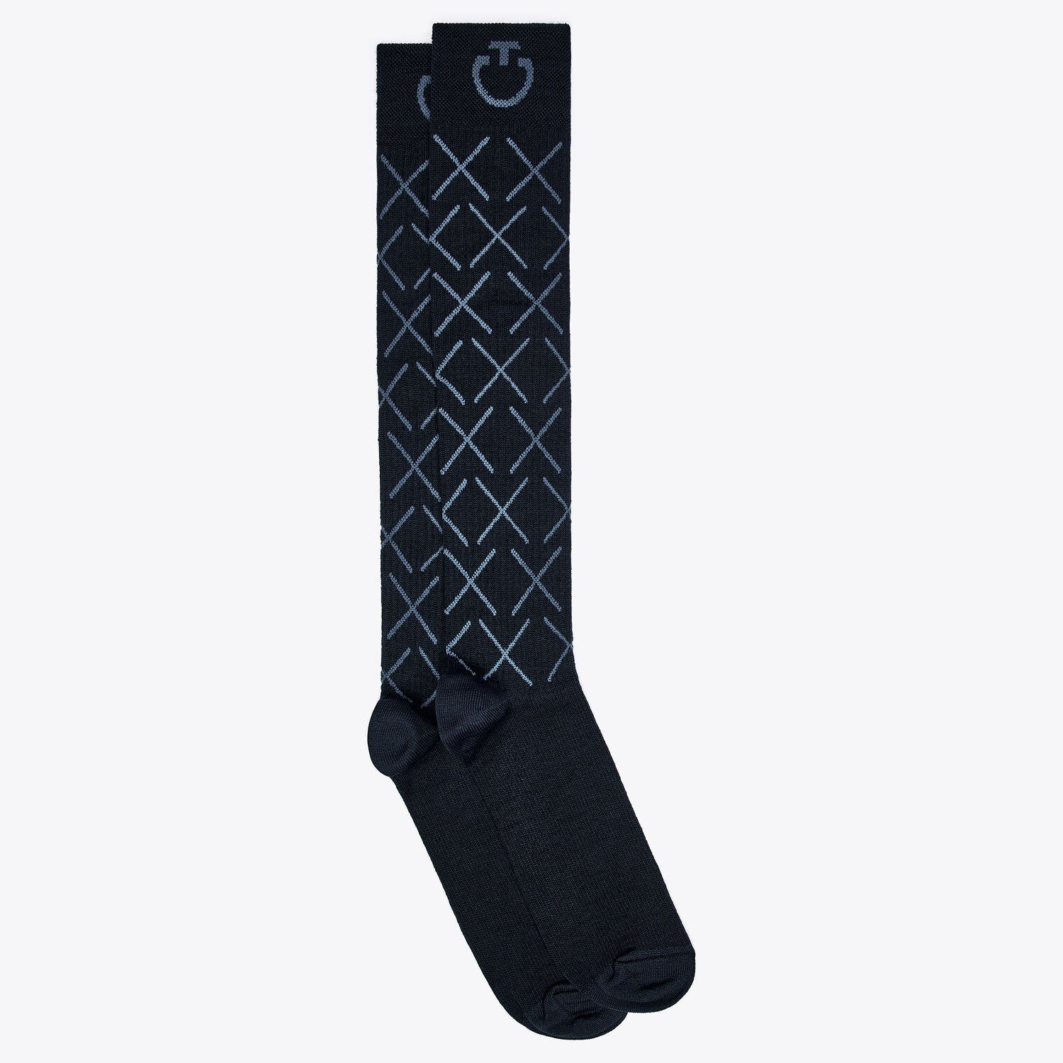Cavalleria Toscana Wool socks with a logo NAVY-1
