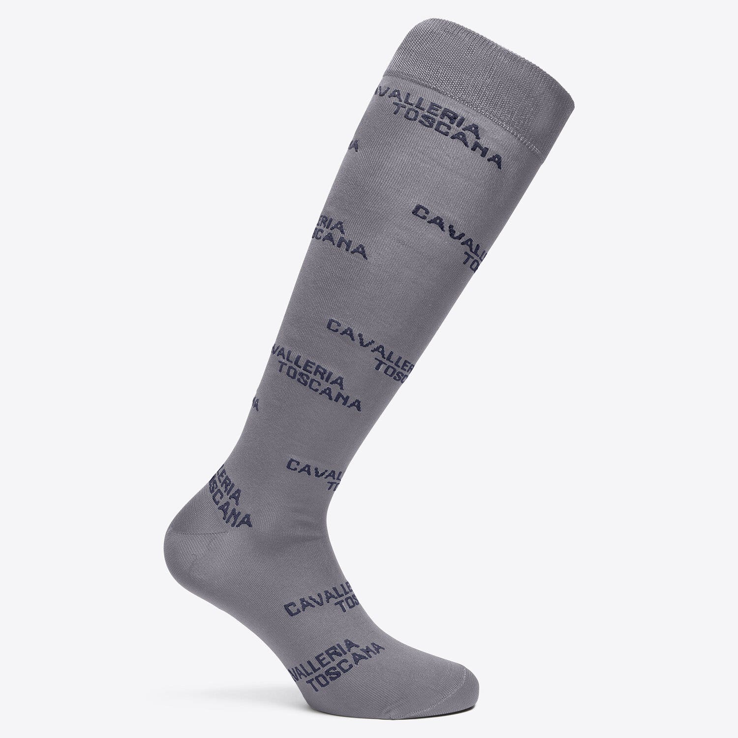 Cavalleria Toscana Cavalleria Toscana Jacquard Logo Socks LIGHT GREY/ROYAL BLUE-1