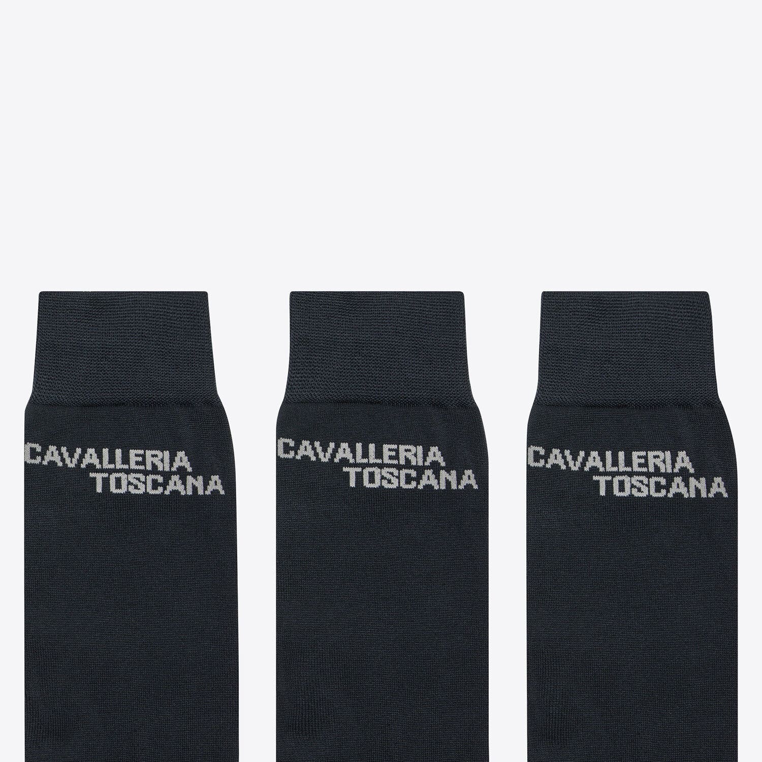 Cavalleria Toscana Cavalleria Toscana Jacquard Logo 3-Pack Socks DARK BLUE/DARK BLUE-1