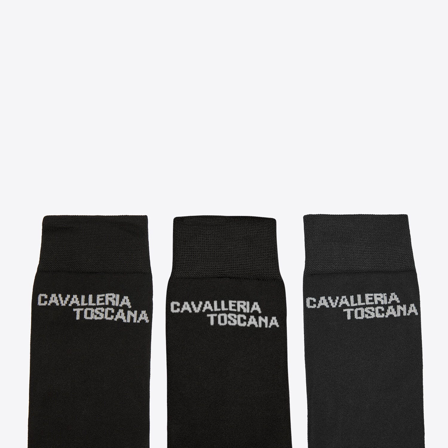 Cavalleria Toscana Pacco da 3 Calzini Cavalleria Toscana Jacquard Logo BLACK-1