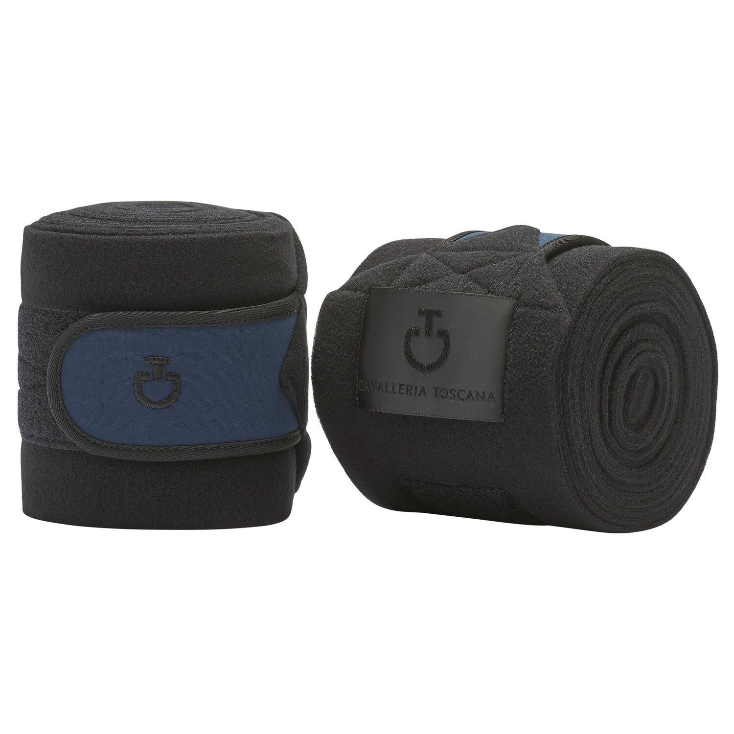 Cavalleria Toscana Fleece leg bandages BLACK / OCEAN BLUE-2