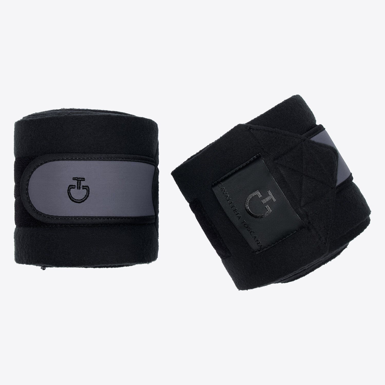 Cavalleria Toscana Fleece leg bandages BLACK/ANTHRACITE GREY-2