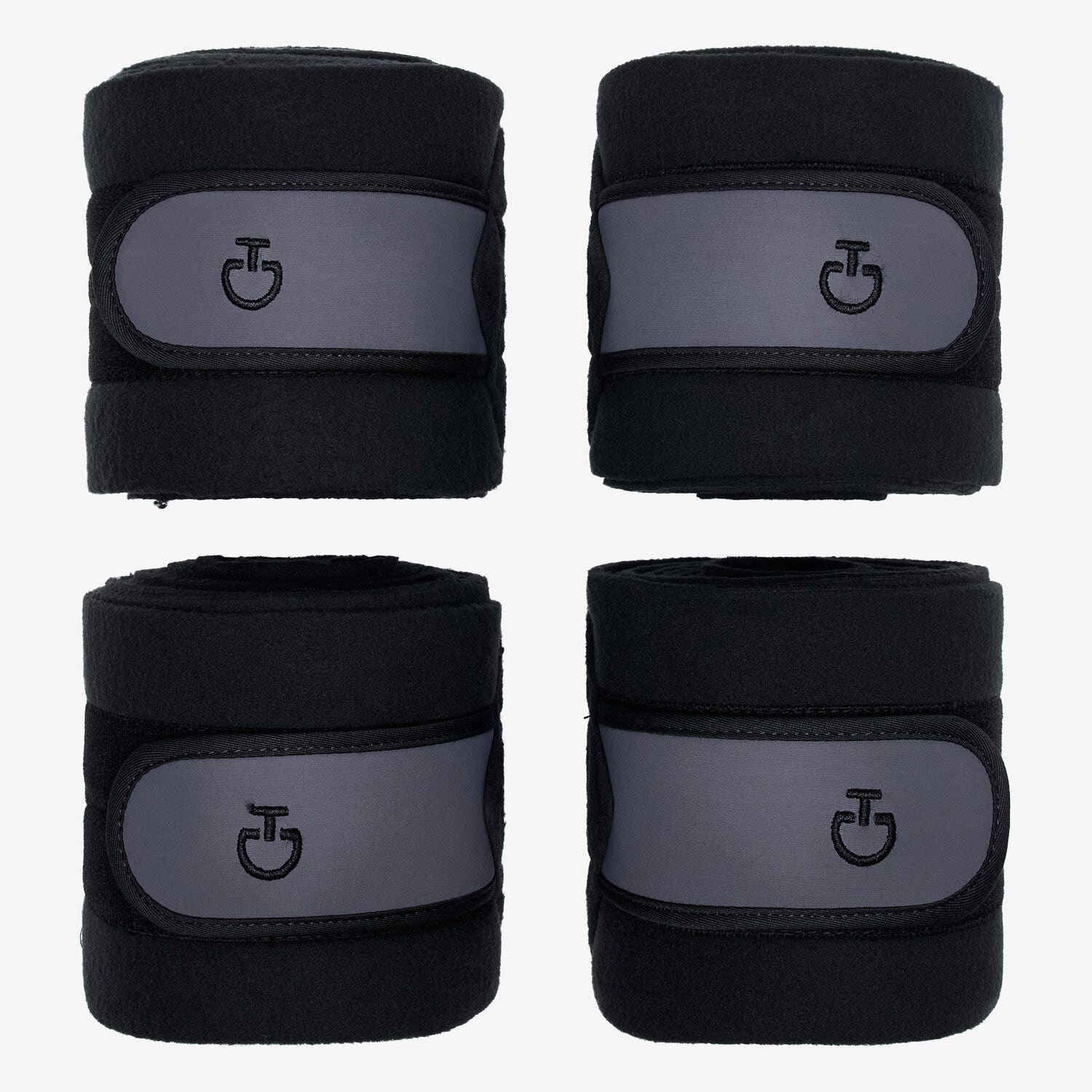 Cavalleria Toscana Fleece leg bandages BLACK/ANTHRACITE GREY-3