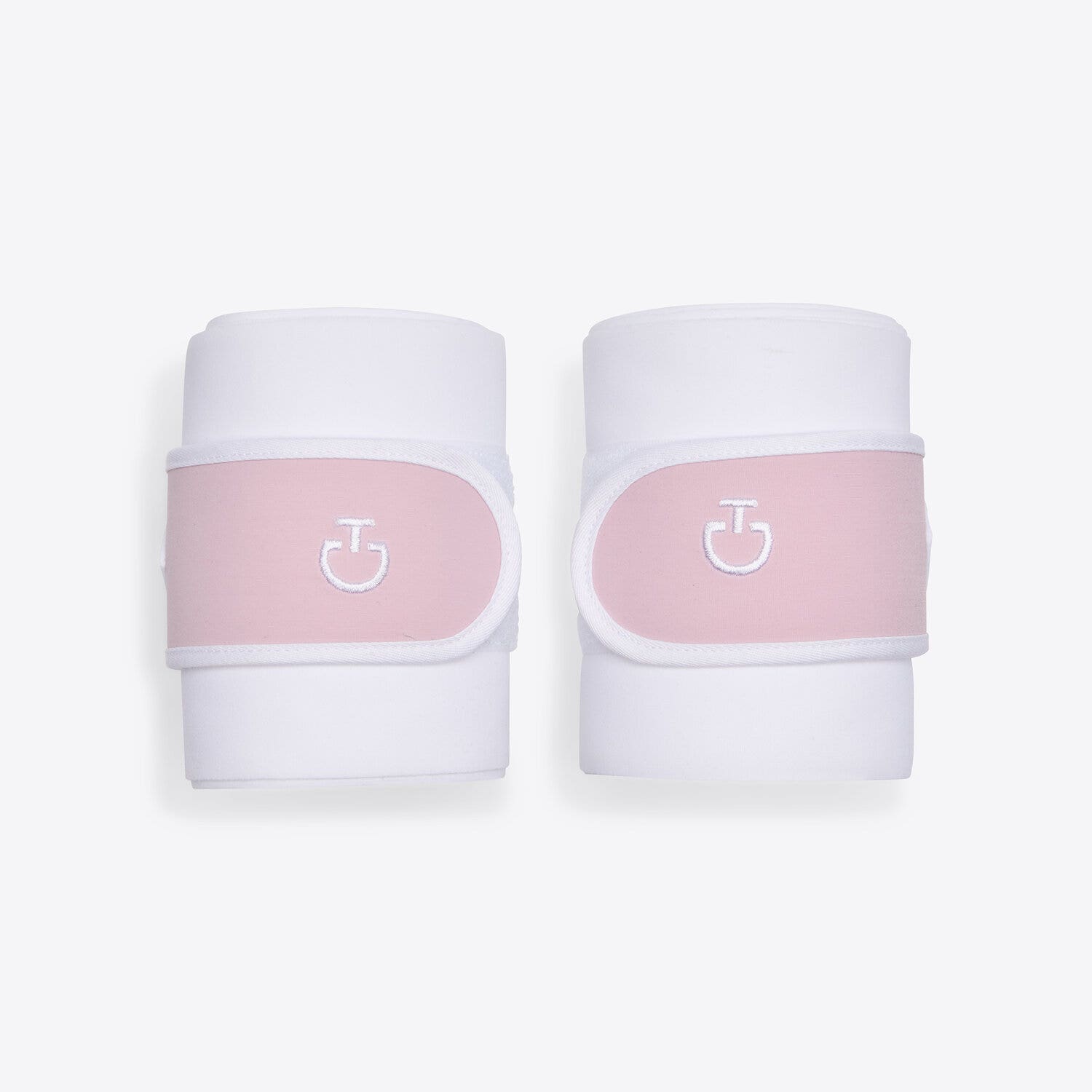 Cavalleria Toscana Set of 2 jersey and fleece bandages. WHITE / PALE MAUVE-1