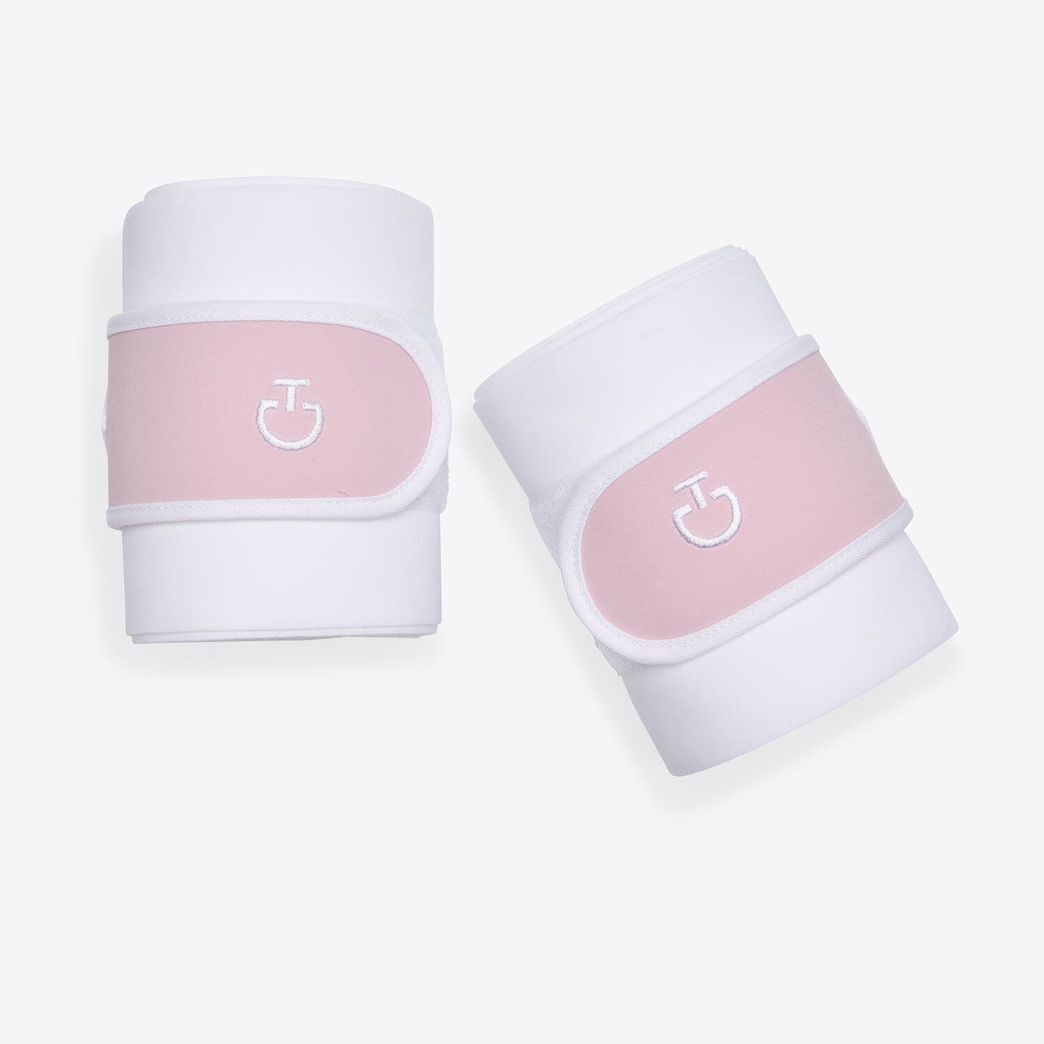 Cavalleria Toscana Set of 2 jersey and fleece bandages. WHITE / PALE MAUVE-2