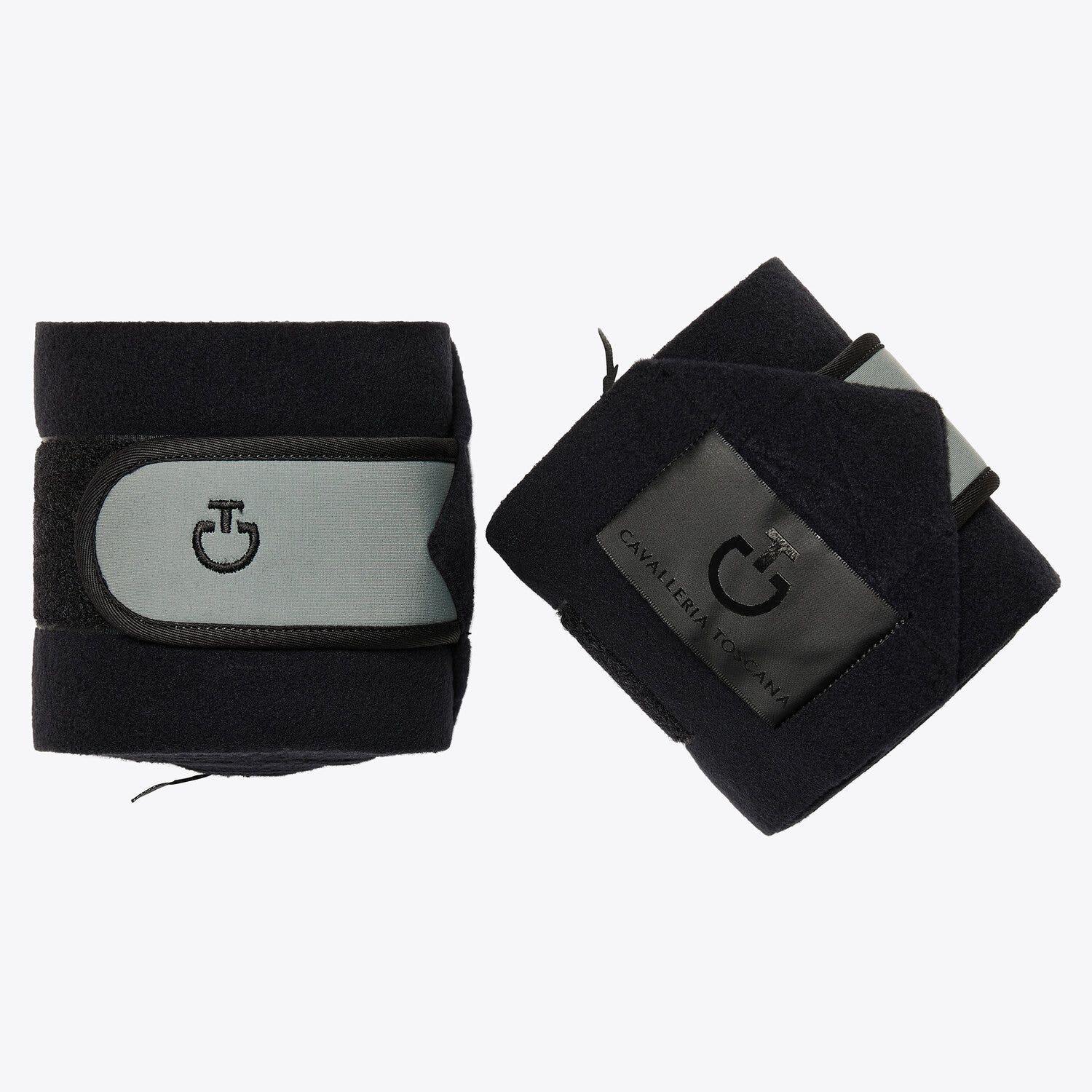 Cavalleria Toscana Set of 4 jersey and fleece bandages BLACK/FOLIAGE GREEN-2