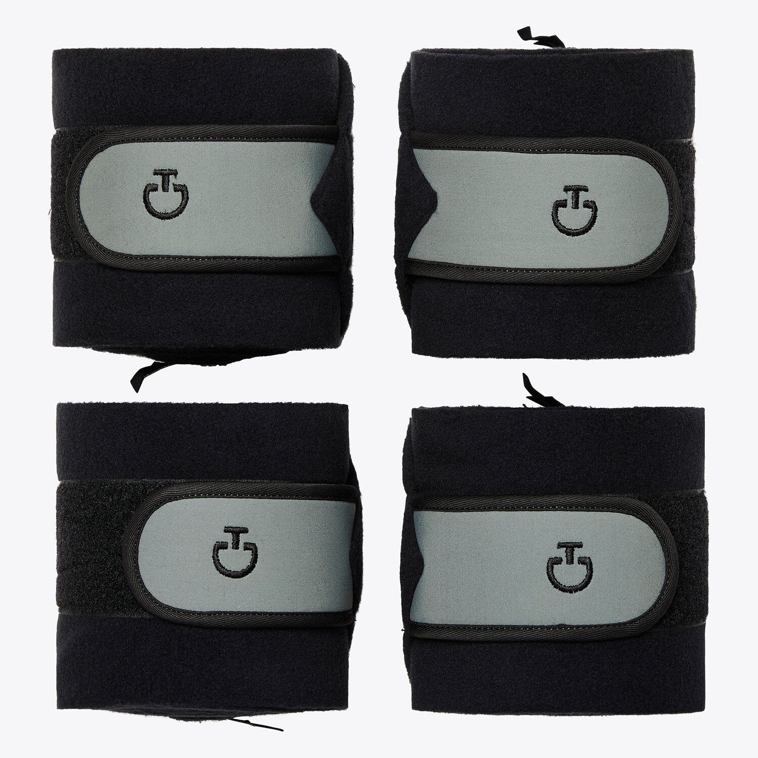 Cavalleria Toscana Set of 4 jersey and fleece bandages BLACK/FOLIAGE GREEN-4