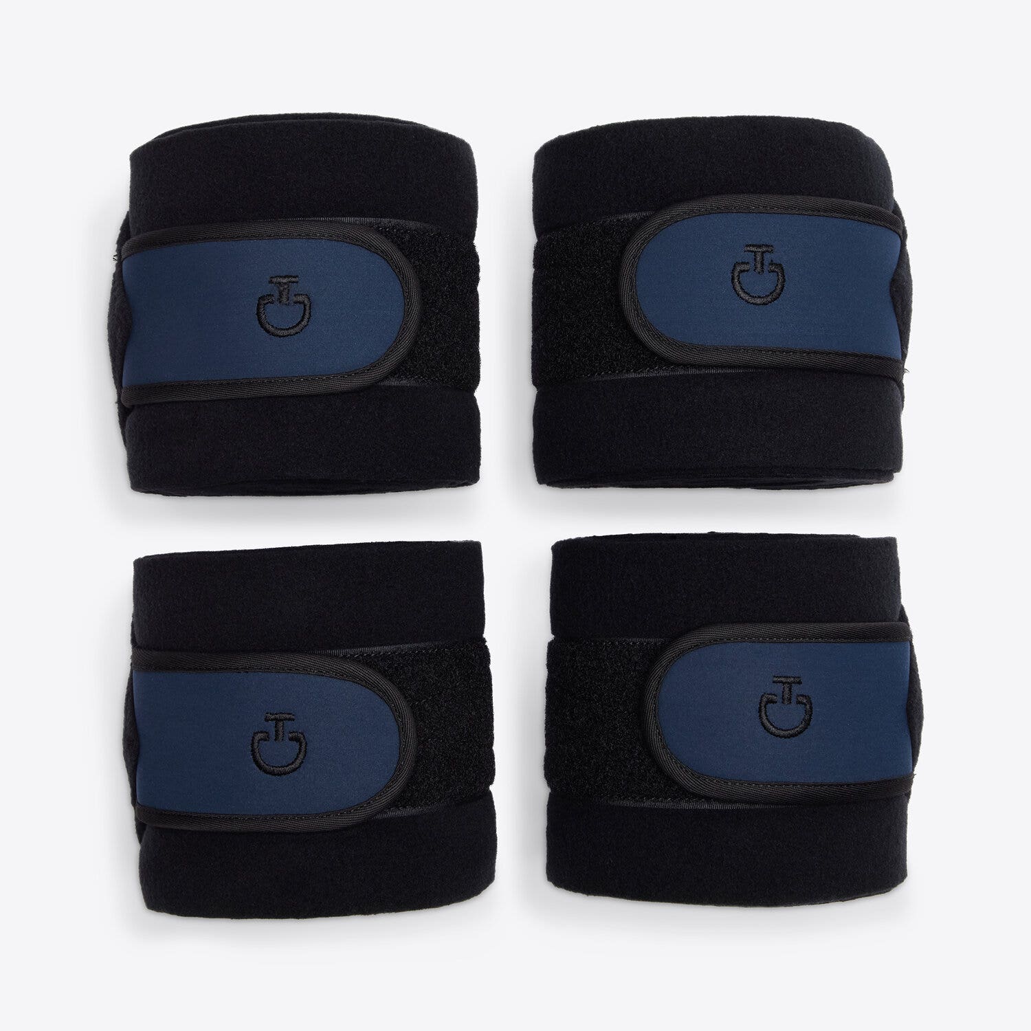 Cavalleria Toscana Set of 4 jersey and fleece bandages BLACK / OCEAN BLUE-1