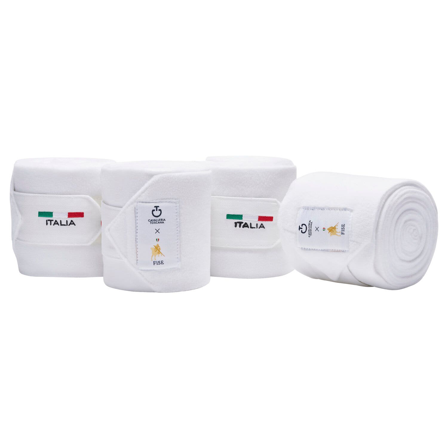 Cavalleria Toscana Fise fleece horse bandages WHITE-1