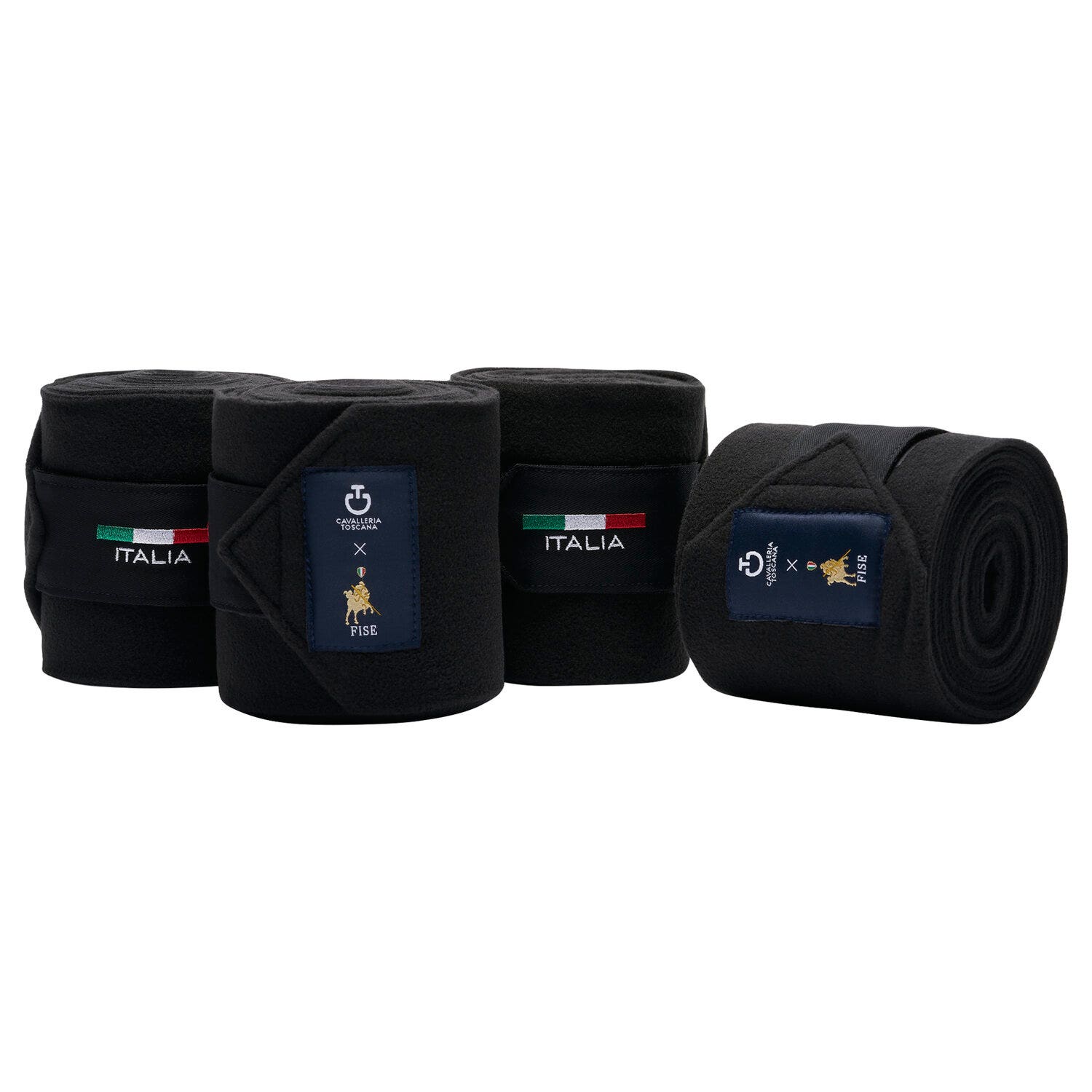 Cavalleria Toscana FISE fleece horse bandages BLACK-1