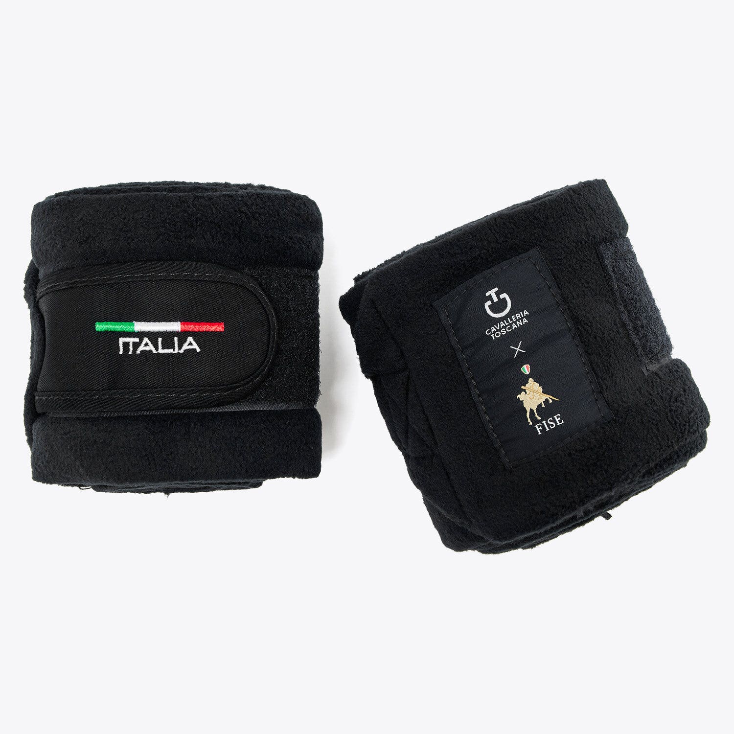 Cavalleria Toscana FISE fleece horse bandages BLACK-1
