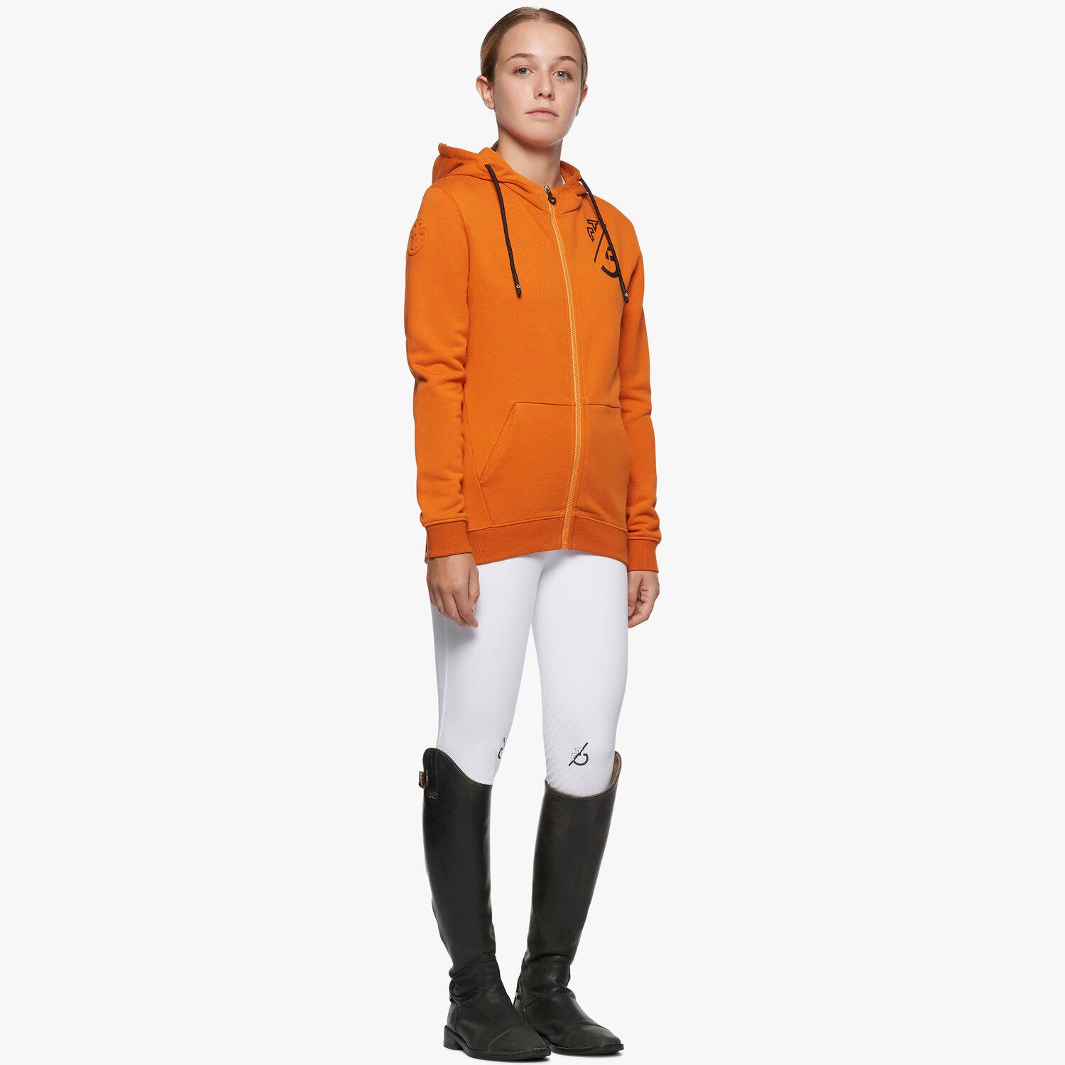 Cavalleria Toscana Girl'sTrain Hard Ride Easy Sweatshirt ORANGE-2
