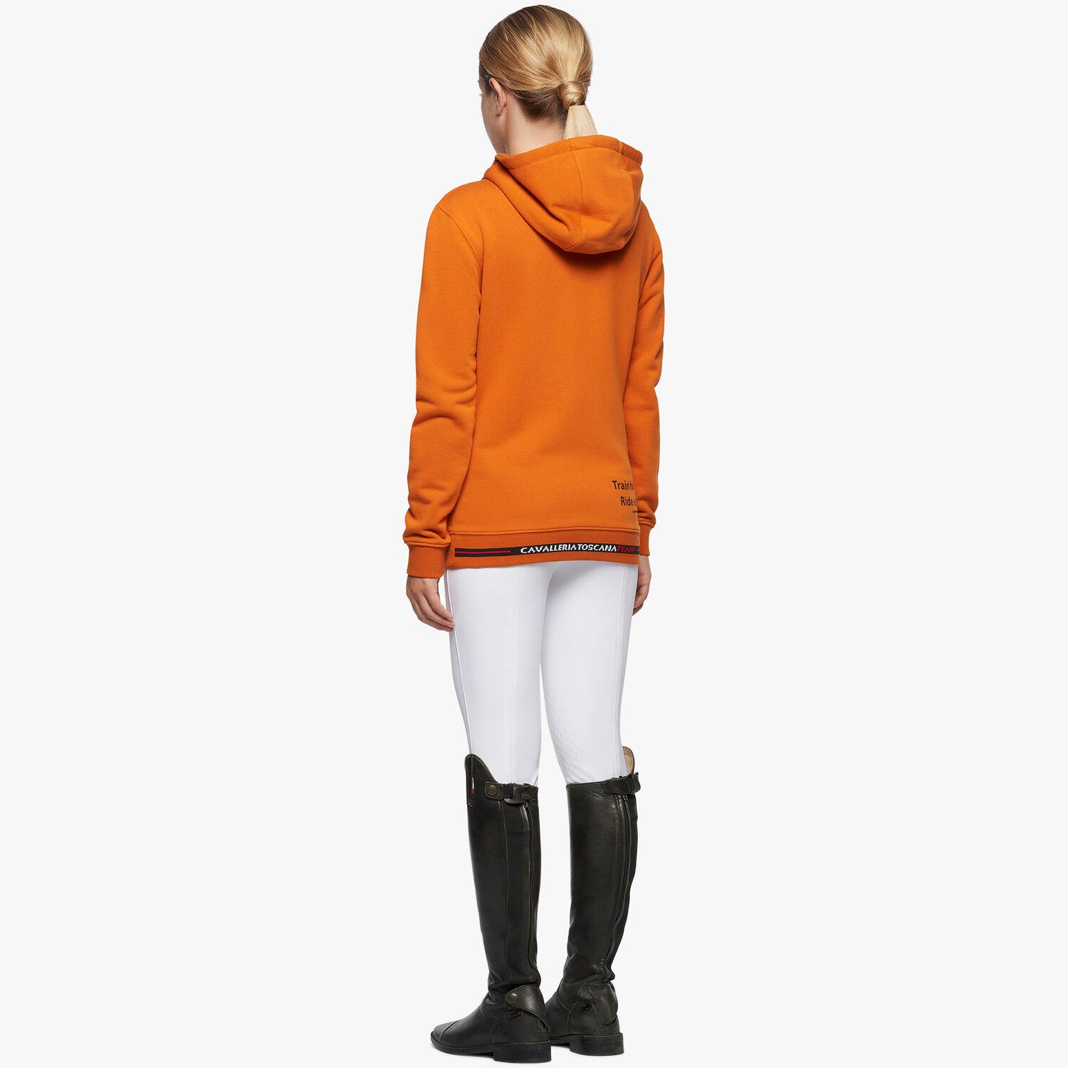 Cavalleria Toscana Girl'sTrain Hard Ride Easy Sweatshirt ORANGE-3