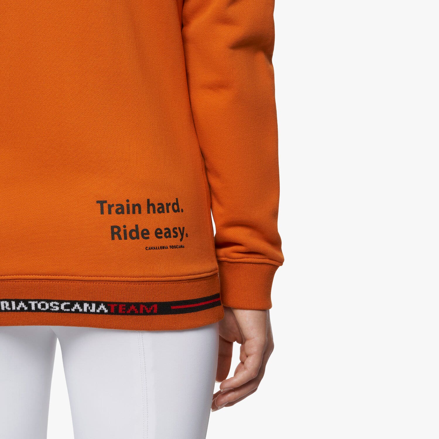 Cavalleria Toscana Girl'sTrain Hard Ride Easy Sweatshirt ORANGE-4