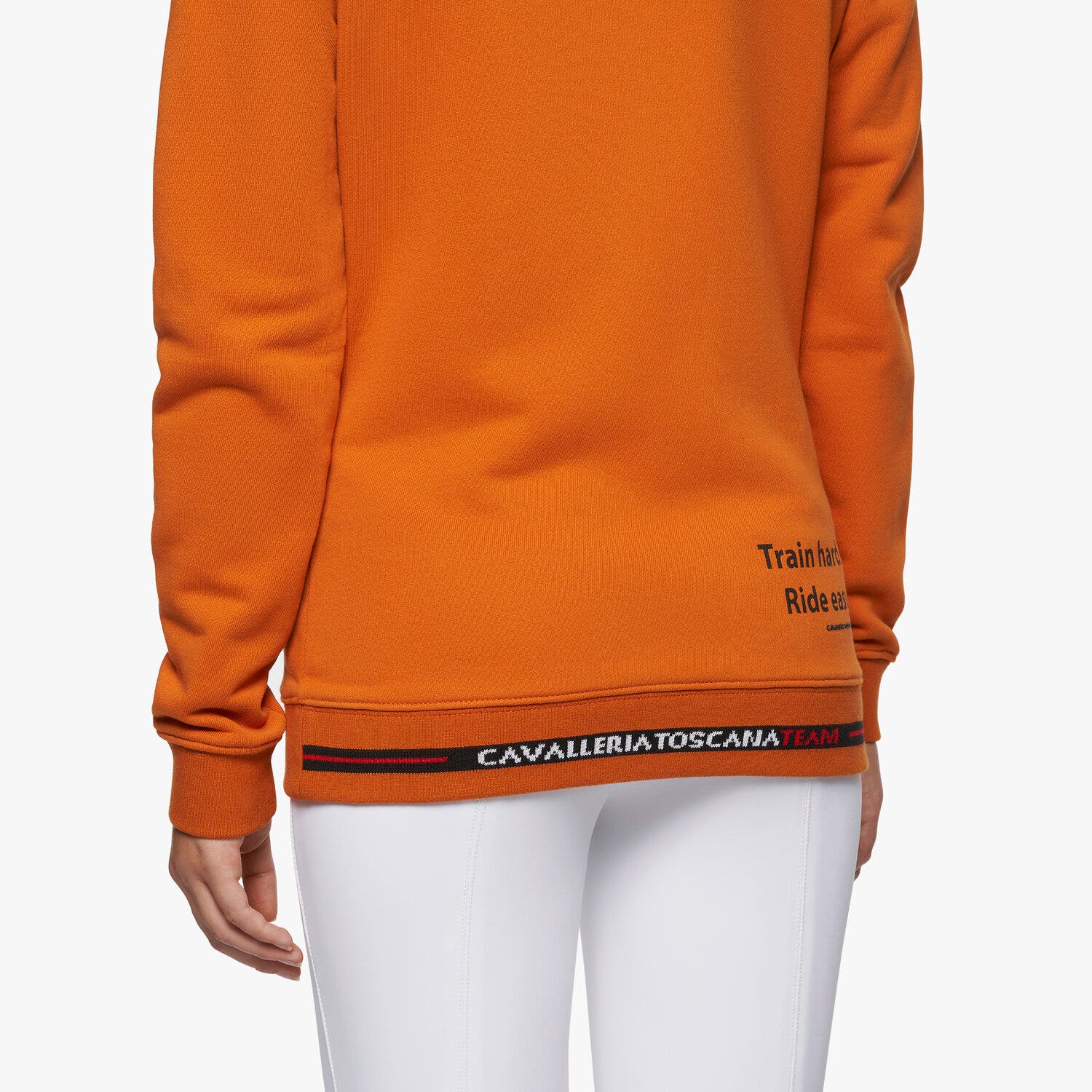 Cavalleria Toscana Girl'sTrain Hard Ride Easy Sweatshirt ORANGE-5