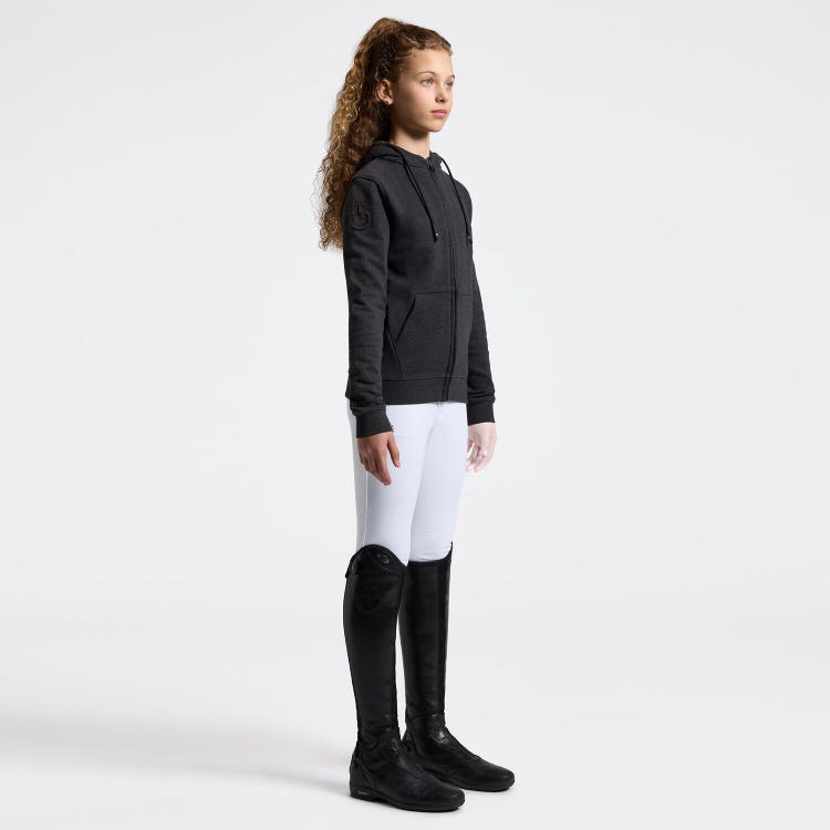 Cavalleria Toscana Felpa da bambina "Train Hard Ride Easy " CHARCOAL GREY-1