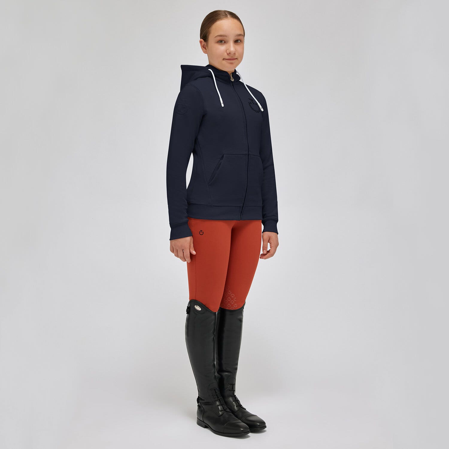 Cavalleria Toscana Girl's Hoodie NAVY-1