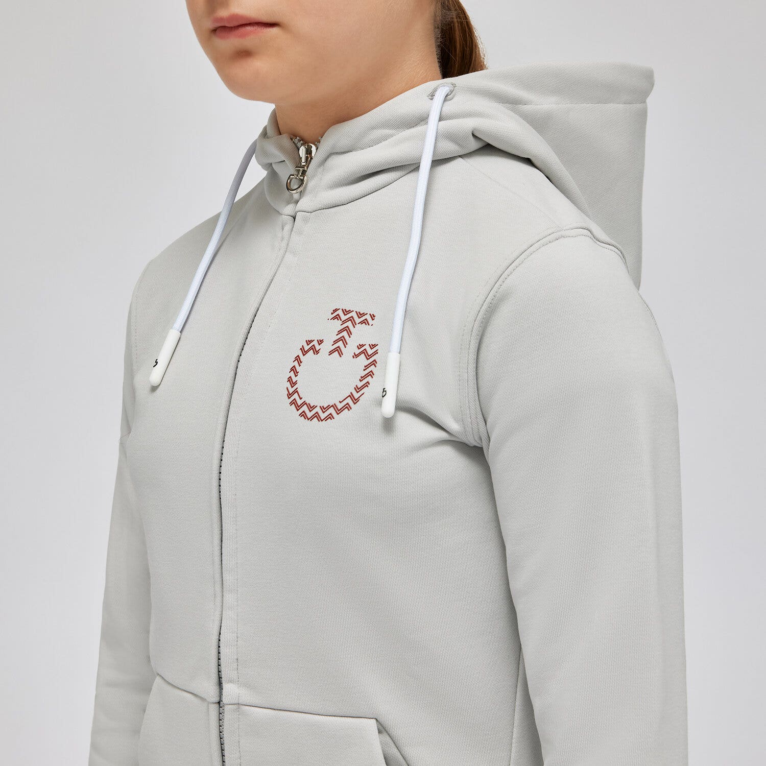 Cavalleria Toscana Girl's Hoodie LIGHT GREY-3