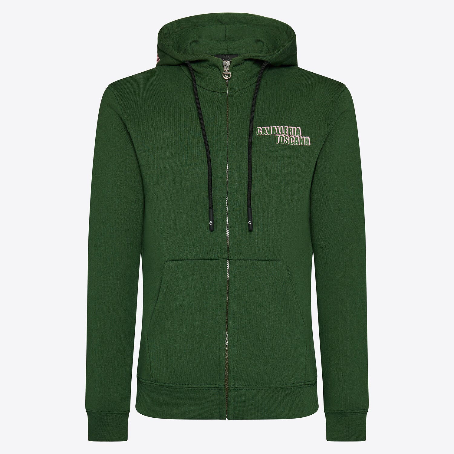 Cavalleria Toscana Cavalleria Toscana Girls' Cotton Hooded Sweatshirt FOREST GREEN-1