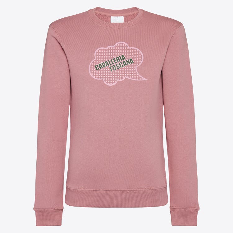 Cavalleria Toscana Girls' Cotton Crew Neck Sweatshirt