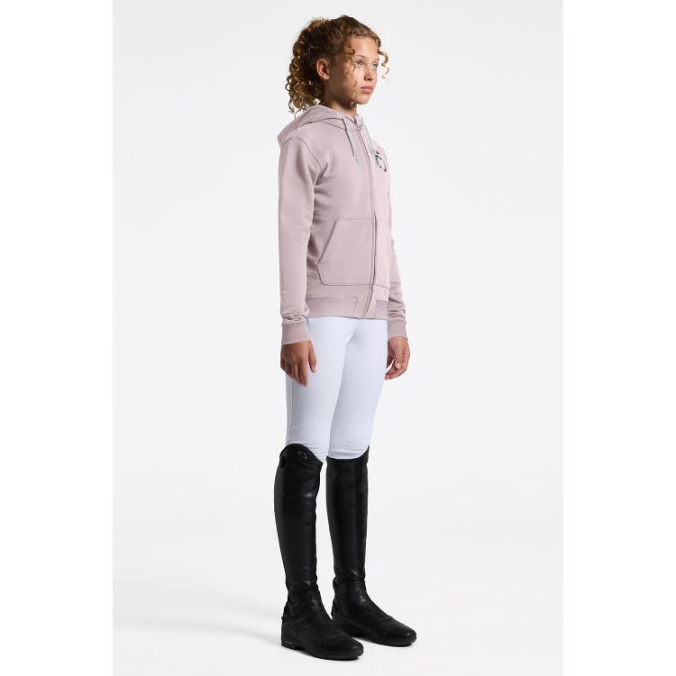 Girl's Hoodie with Zip and Floral Embroidery | Cavalleria Toscana
