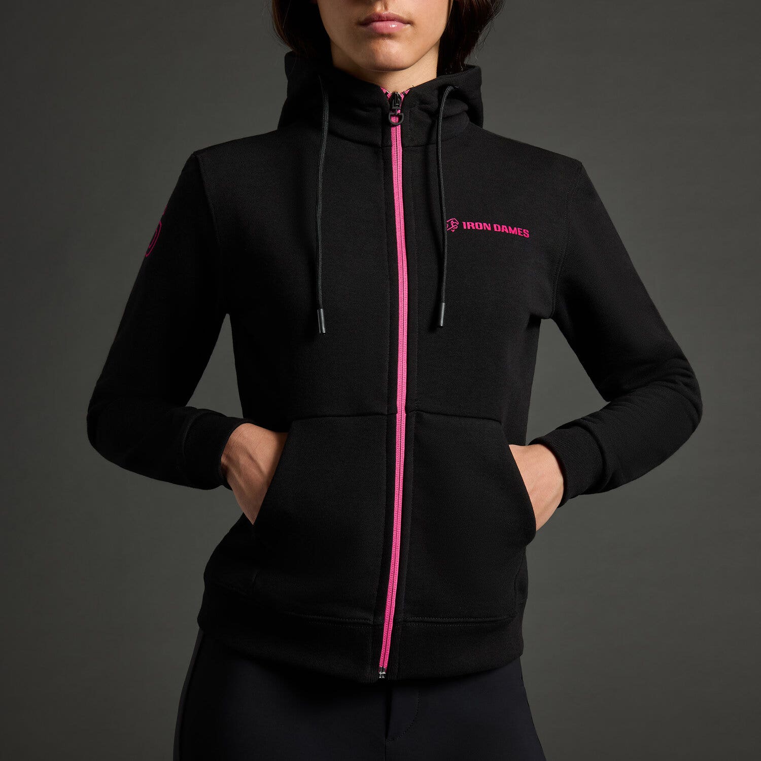 Cavalleria Toscana Felpa da Bambina CT x Iron Dames BLACK / PINK-2