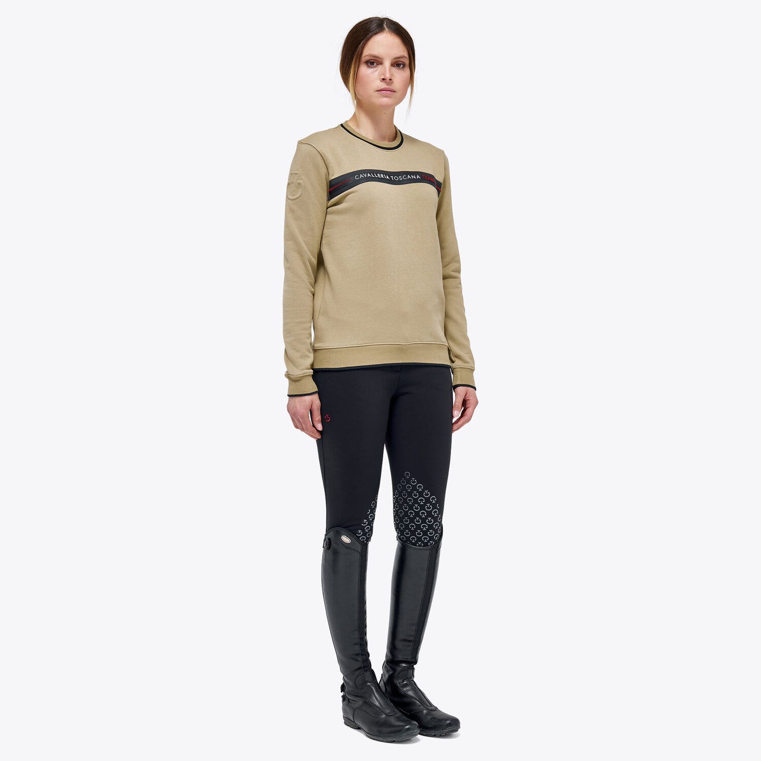 Cavalleria Toscana Women's Train Hard Ride Easy Sweatshirt GREY-2