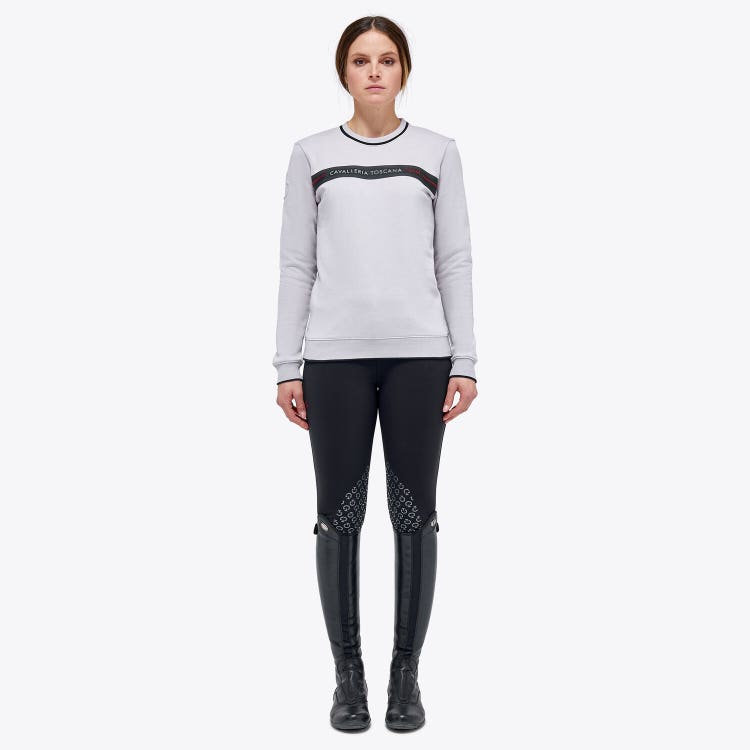 Cavalleria Toscana Women's Train Hard Ride Easy Sweatshirt LIGHT GREY-1