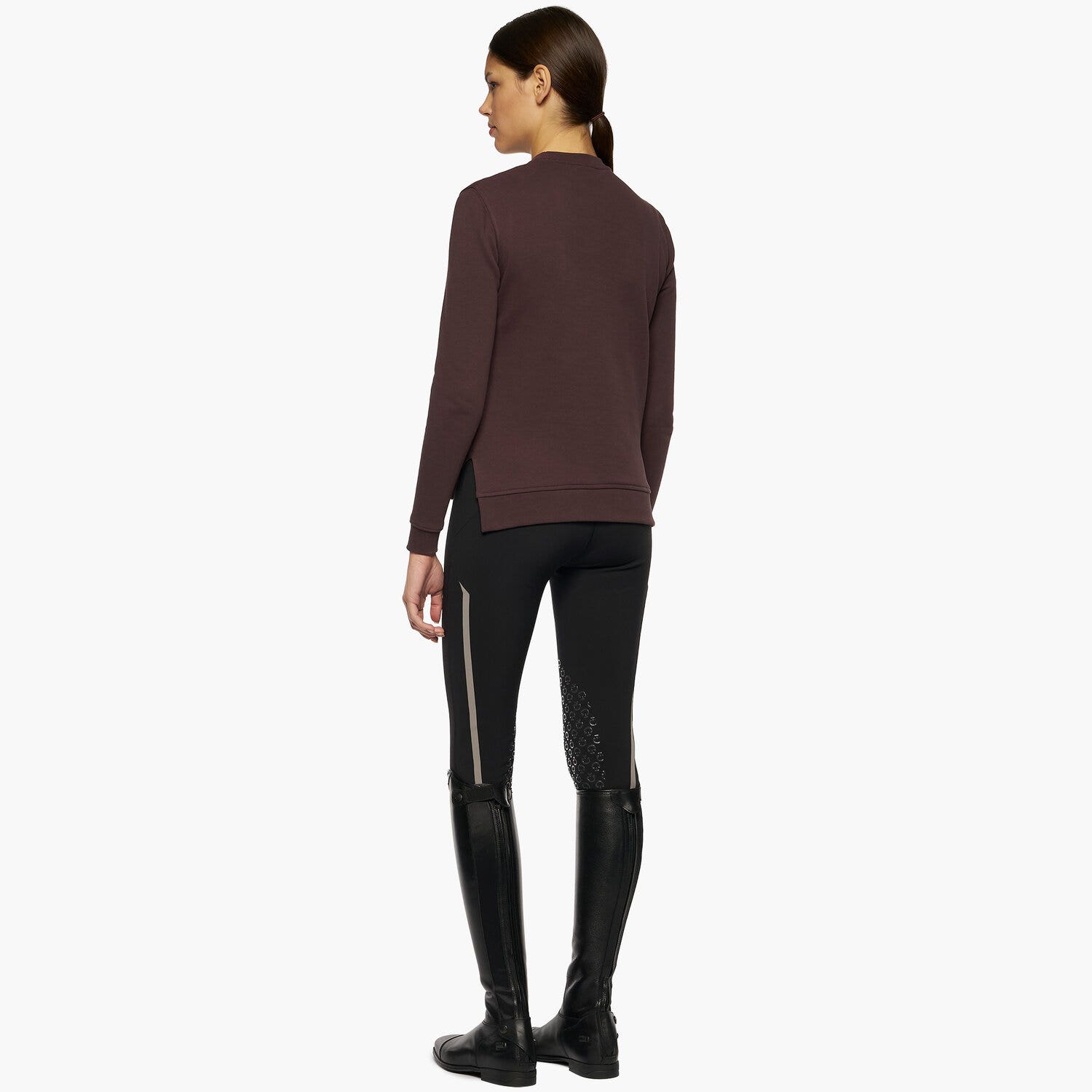 Cavalleria Toscana Women's sweatshirt with sponge logo DARK PURPLE-3