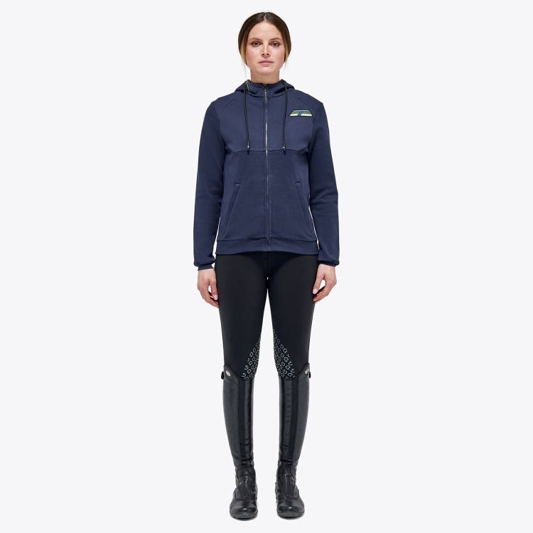 Cavalleria Toscana Women’s piqué cotton sweatshirt OCEAN BLUE-1